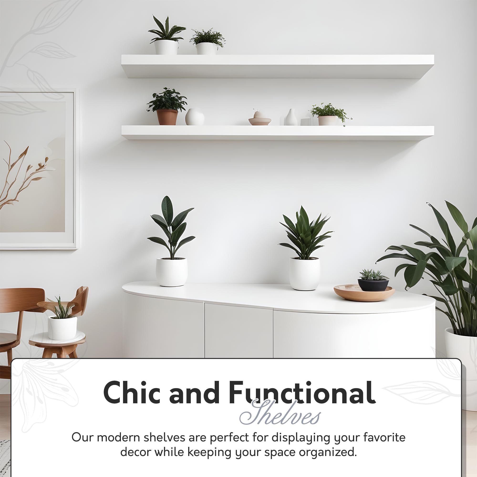 Durable Floating Shelf with Invisible Brackets - Easy to Install & Remove, 10.2
