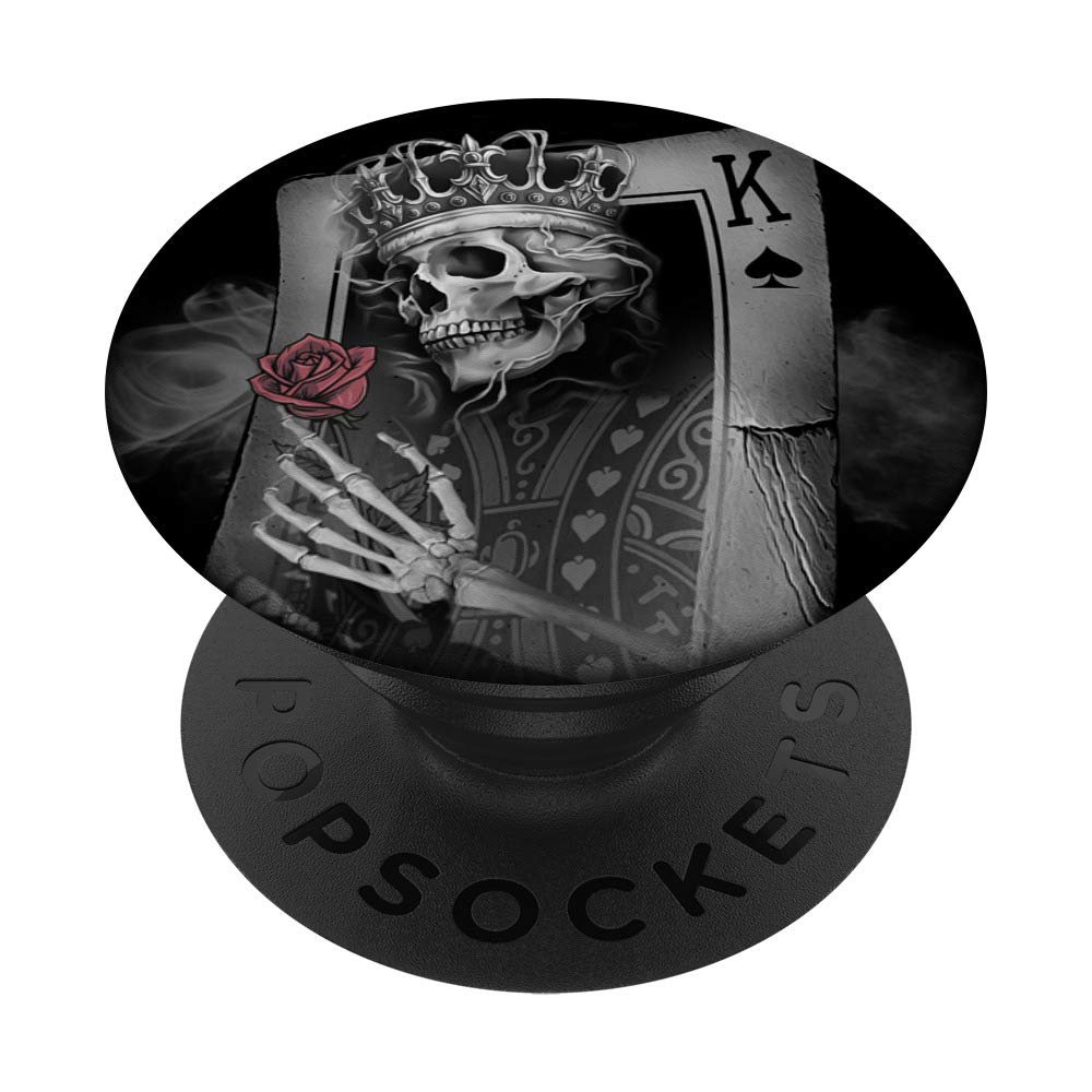 Skull King of Spades Phone Stand - PopSockets Grip & Stand for iPhone, Samsung & Tablets | Perfect for Gaming, Watching Videos & Hands-Free Calls