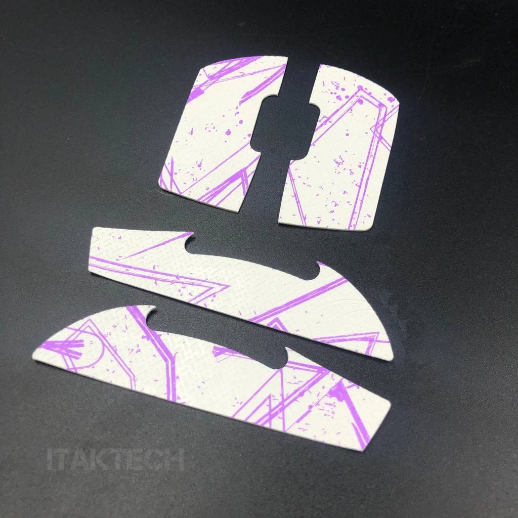 BT.L Mouse Grip for Logitech G Pro Wireless (GPW) - Non-Slip, Ergonomic Gaming Grip Tape - White & Purple - Perfect for FPS, MOBA, and Esports Gaming