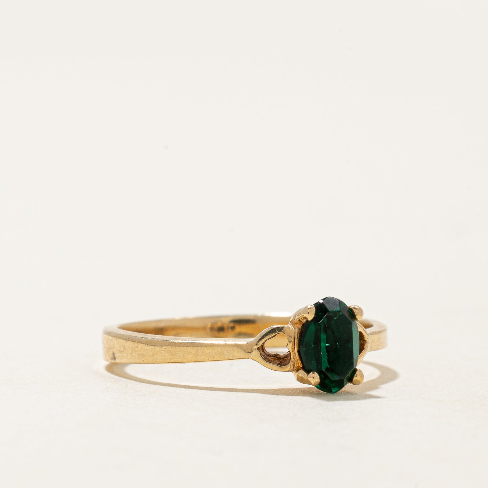 0.44ct Solitaire Green Paste Ring - Size 5.5 | Elegant Vintage Style Jewelry for Women | Perfect for Engagement, Anniversary & Special Occasions