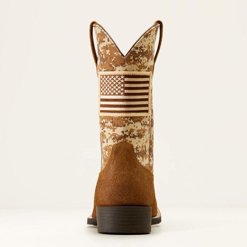 Patriotic Western Boots for Men & Women - Sporty Cowboy Boots in Antique Mocha - Perfect for Rodeo, Country Dancing & Western Fashion
