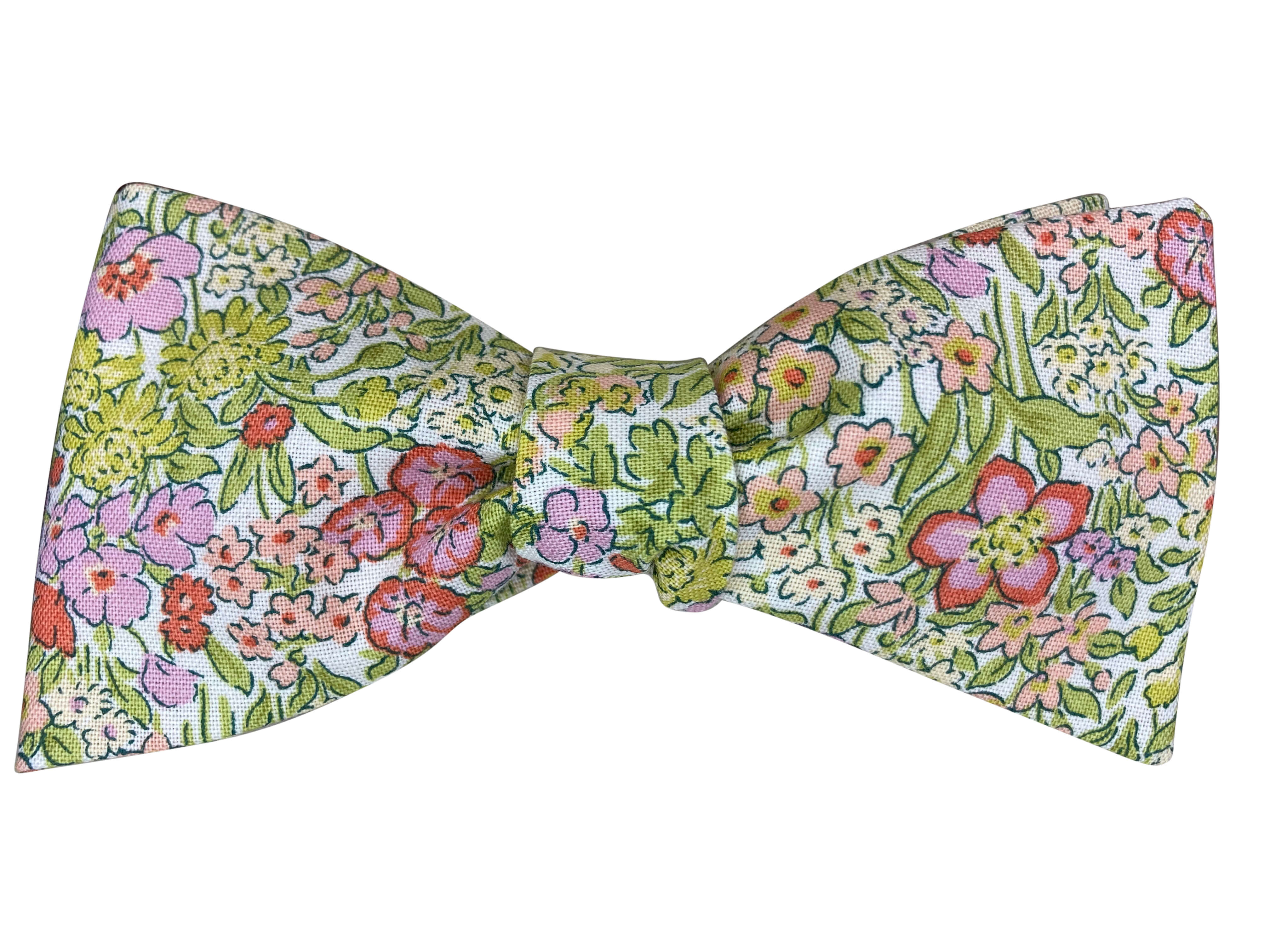 Elegant Floral Bow Tie for Men - Green & Pink Pattern - Perfect for Weddings, Parties & Formal Events