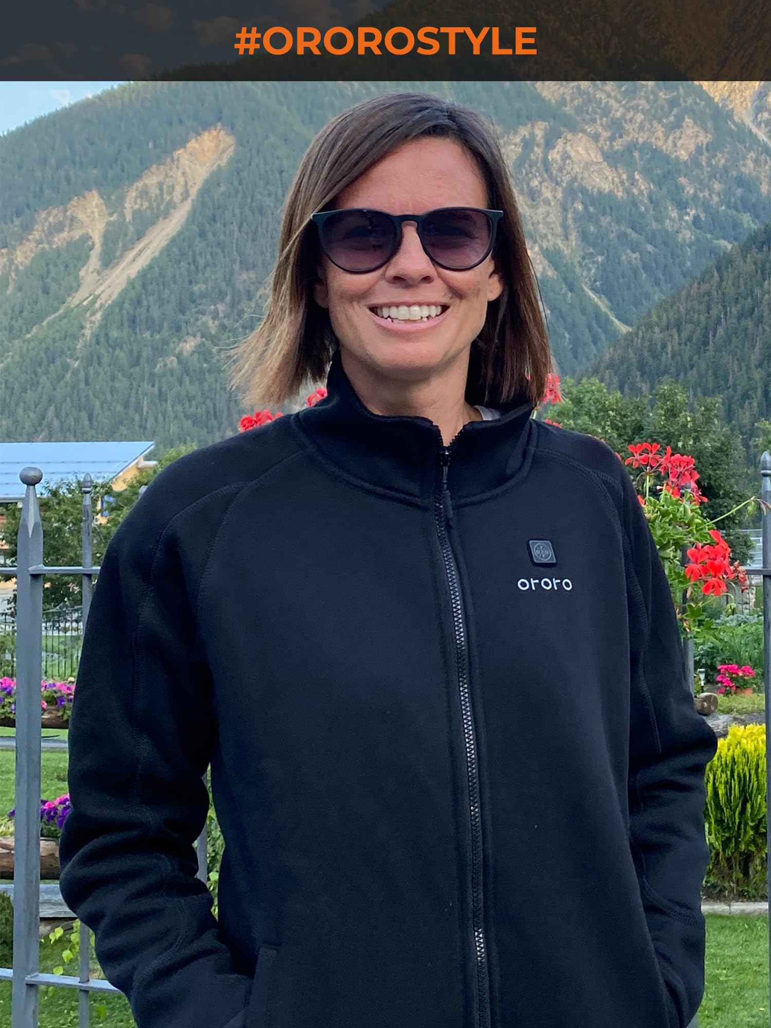 ORORO Women's Heated Fleece Jacket with Rechargeable Battery - Winter Warm Electric Heated Coat for Outdoor Activities, Hiking, and Cold Weather (Charger Not Included)