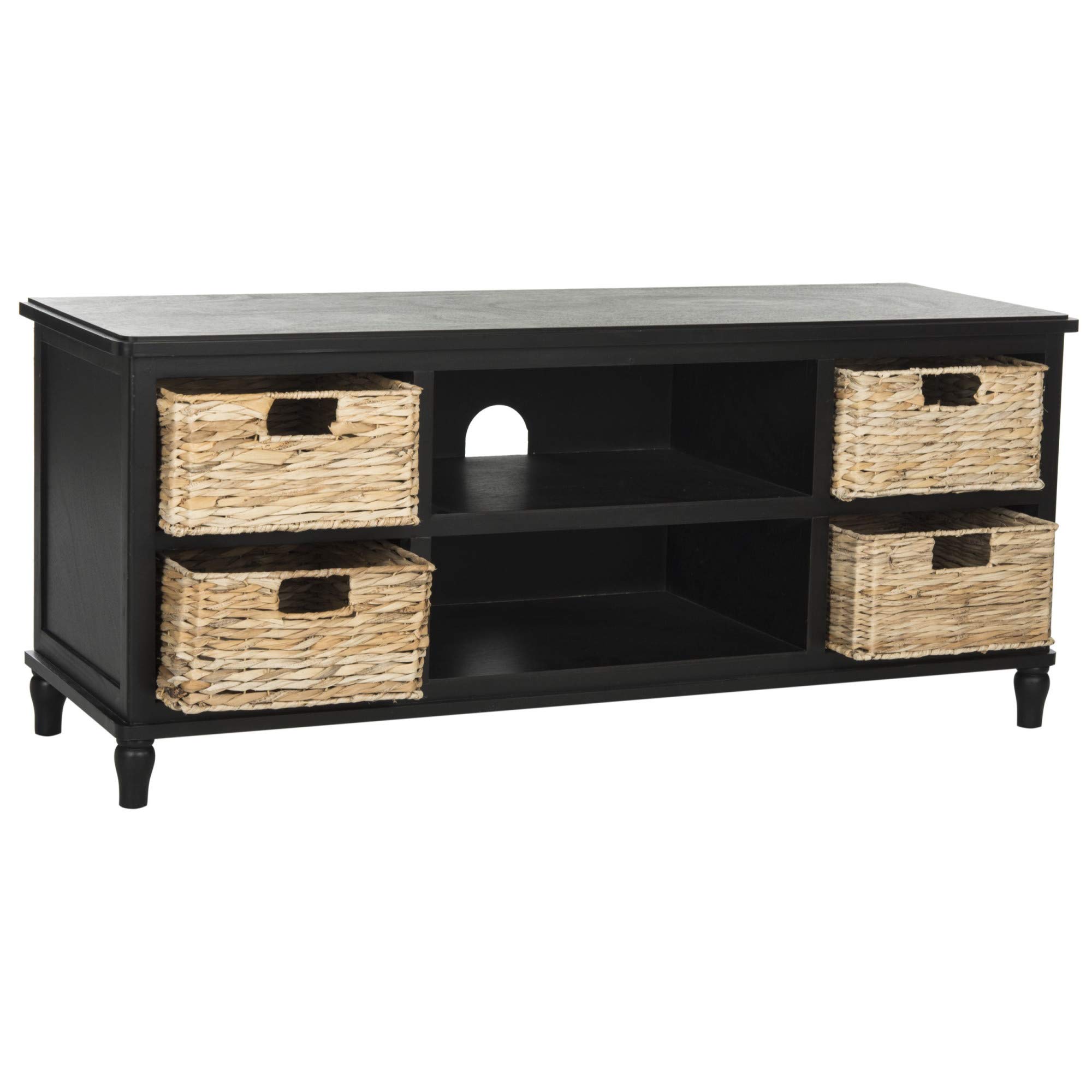 Safavieh Home Collection Rooney Entertainment TV Stand - White Wash Finish - Modern TV Console for Living Room, Bedroom & Home Theater