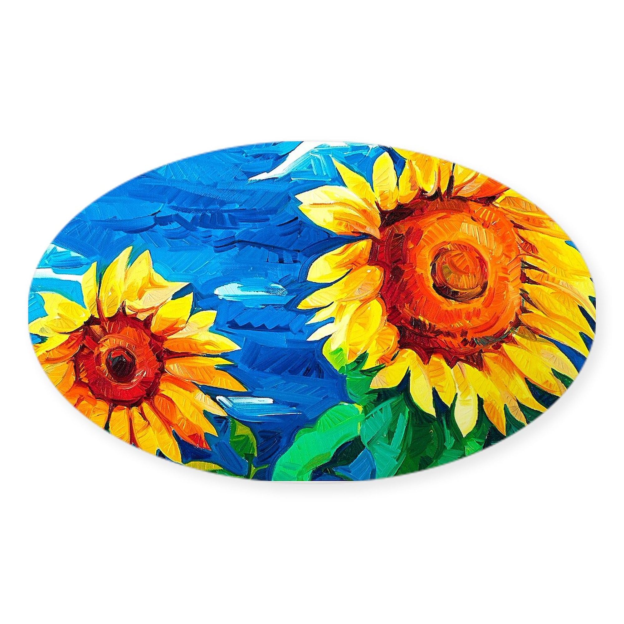 Sunflower Painting Stickers (50pk Oval) for DIY Crafts & Decor