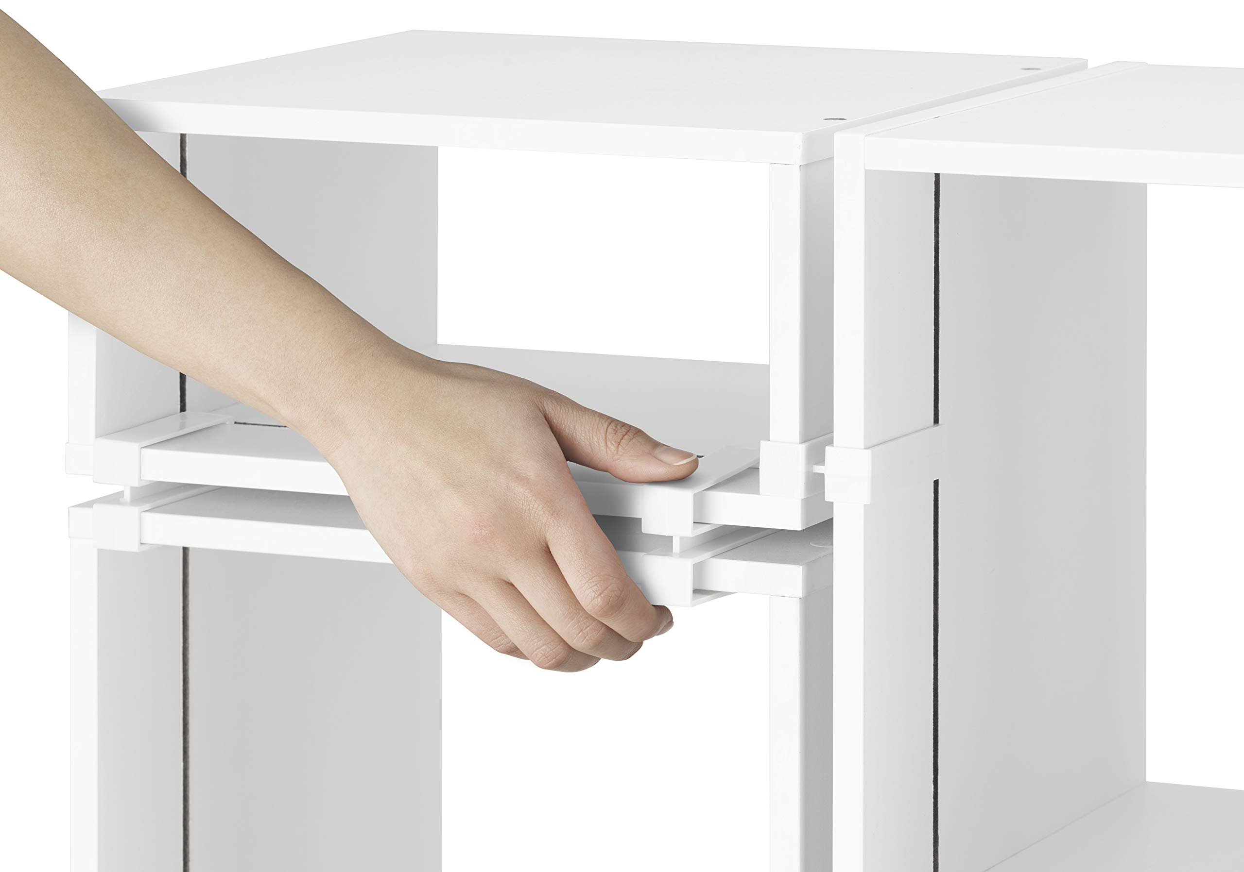 Whitmor Clip & Cube 5-Piece Storage Organizer Set - White | Space-Saving Closet, Office & Home Organization Solution for Shelves, Drawers & Countertops