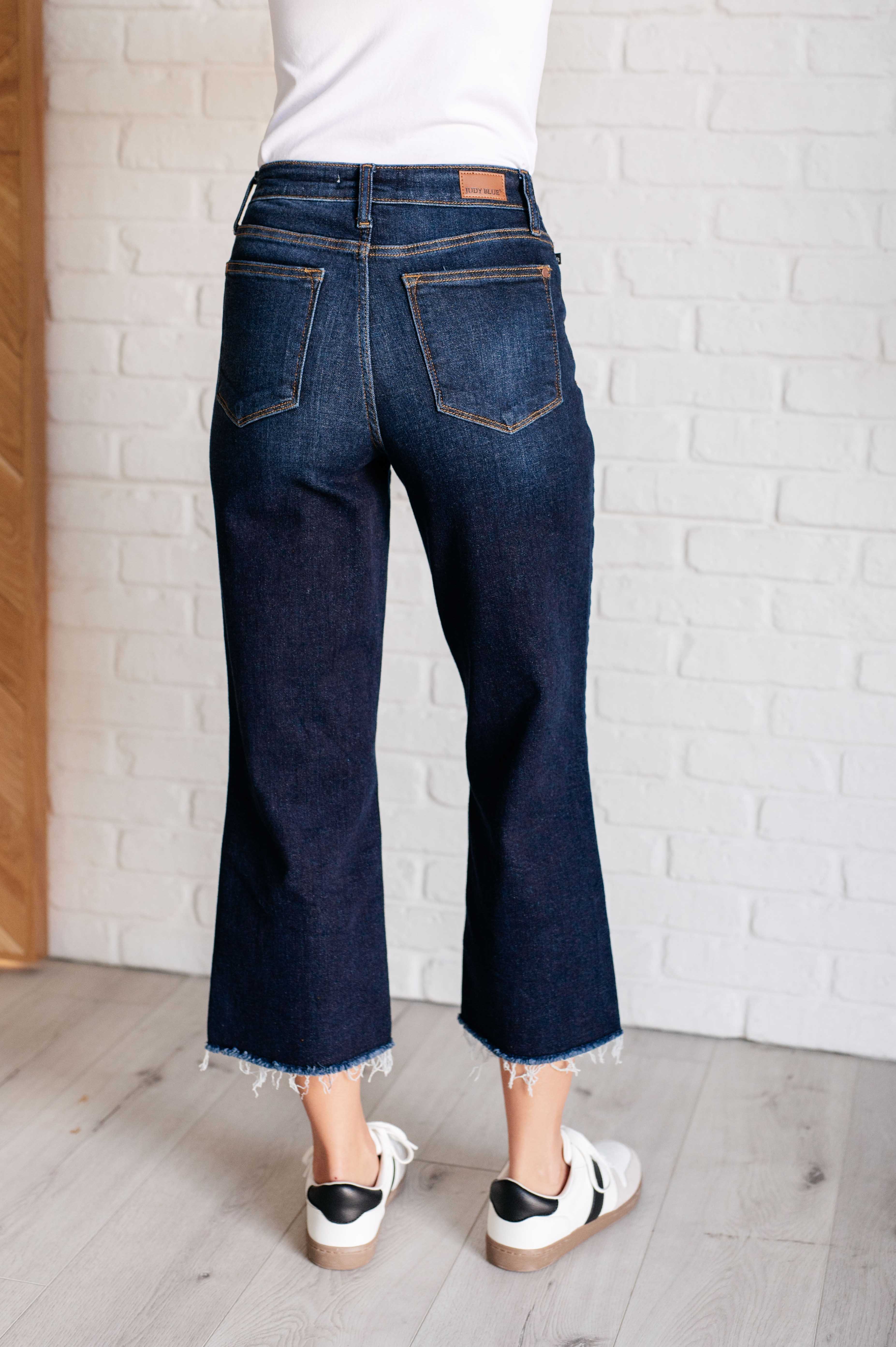 Madeline High Rise Cropped Wide Leg Jeans for Women - Stretch Denim Pants with Comfortable Fit - Perfect for Casual Outfits, Workwear and Street Style Fashion