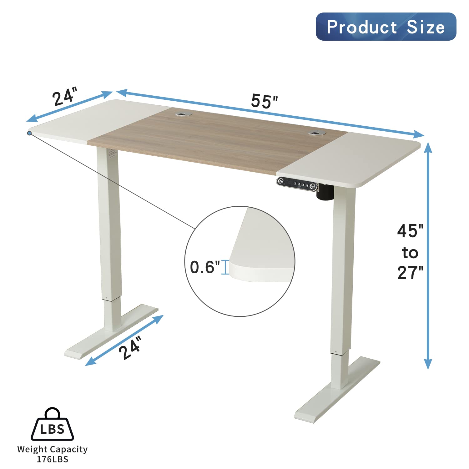 Electric Standing Desk 55x24