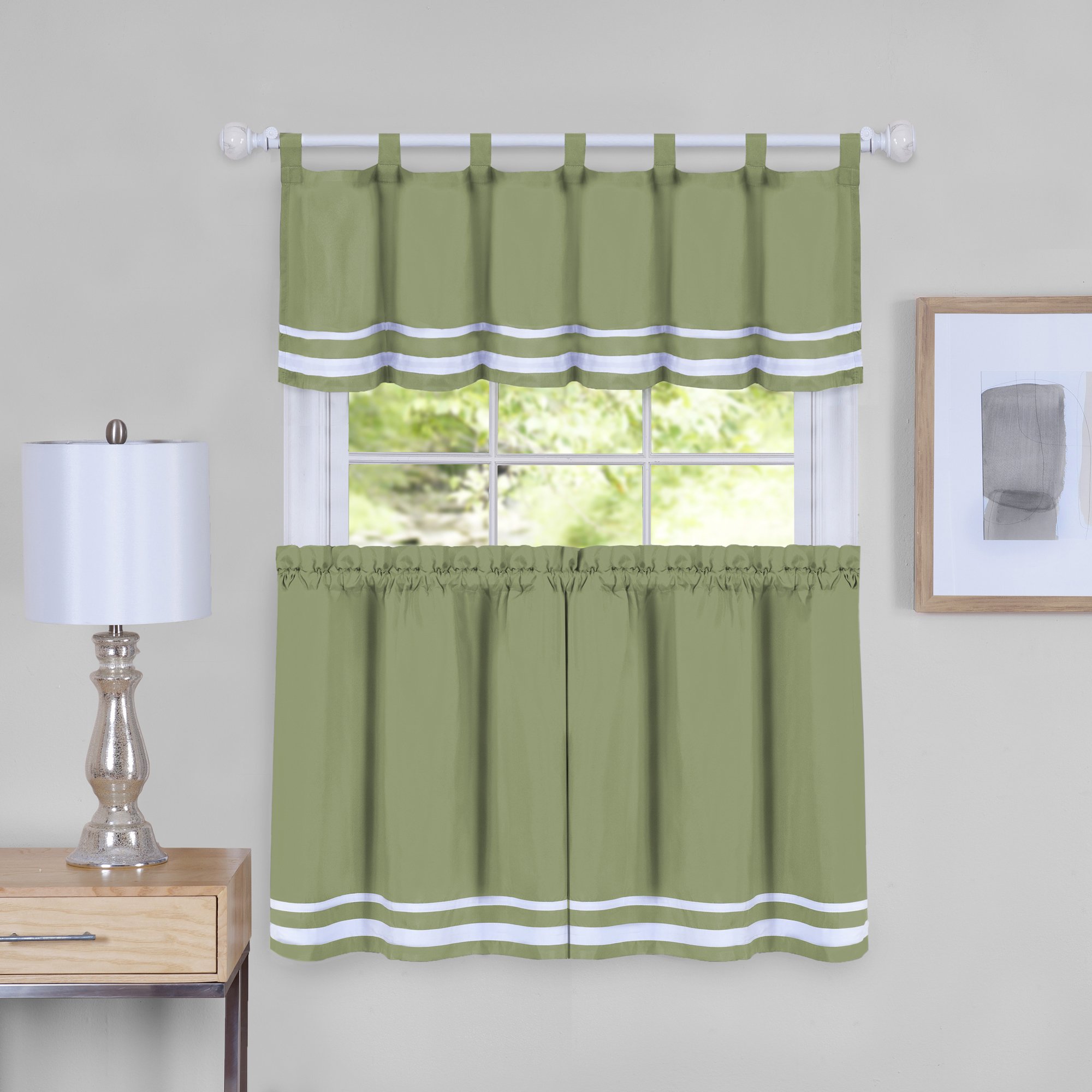 Achim Home Furnishings Dakota Window Curtain Tier Pair & Valance Set - 58