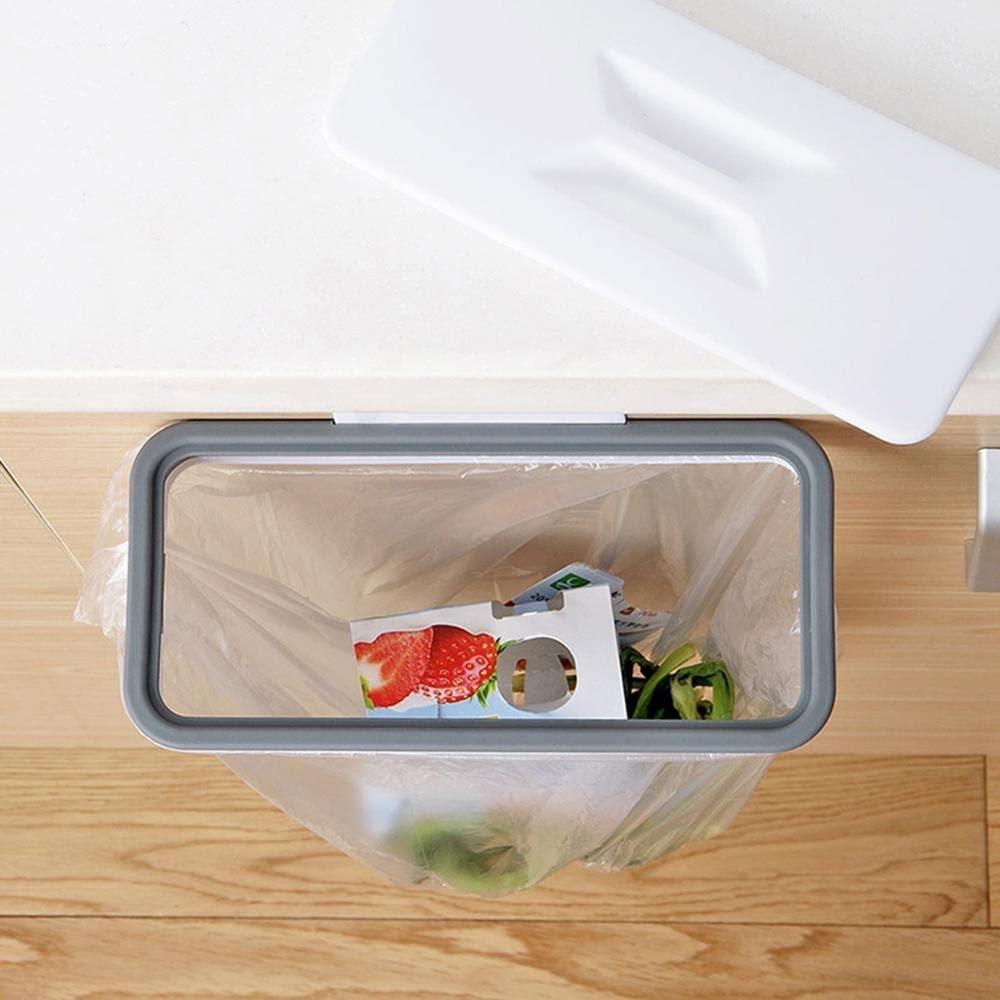 TOMYEUS 3-Piece Hanging Trash Can Set - Under Cabinet Door Mounted Waste Bin for Kitchen & Bathroom - Space Saving Garbage Storage Holder for Small Spaces - Perfect for Apartments, RVs, and Dorm Rooms