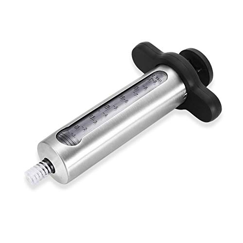 Premium Stainless Steel Marinade Injector Kit - BBQ Meat & Chicken Flavor Injector with Needles - Essential Kitchen Cooking Tool for Grilling, Smoking & Roasting - Perfect for Steaks, Turkey & Seafood