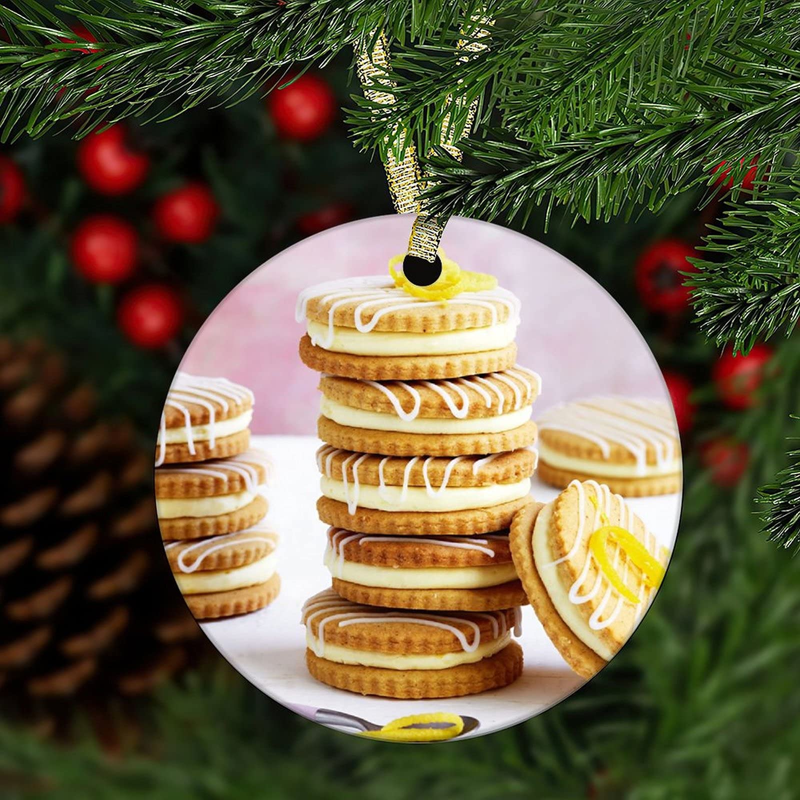 Festive Christmas Biscuit Ornament - Handmade Holiday Tree Decorations for Xmas, Home & Party Decor - Perfect for Gifts, Stocking Stuffers & Holiday Celebrations