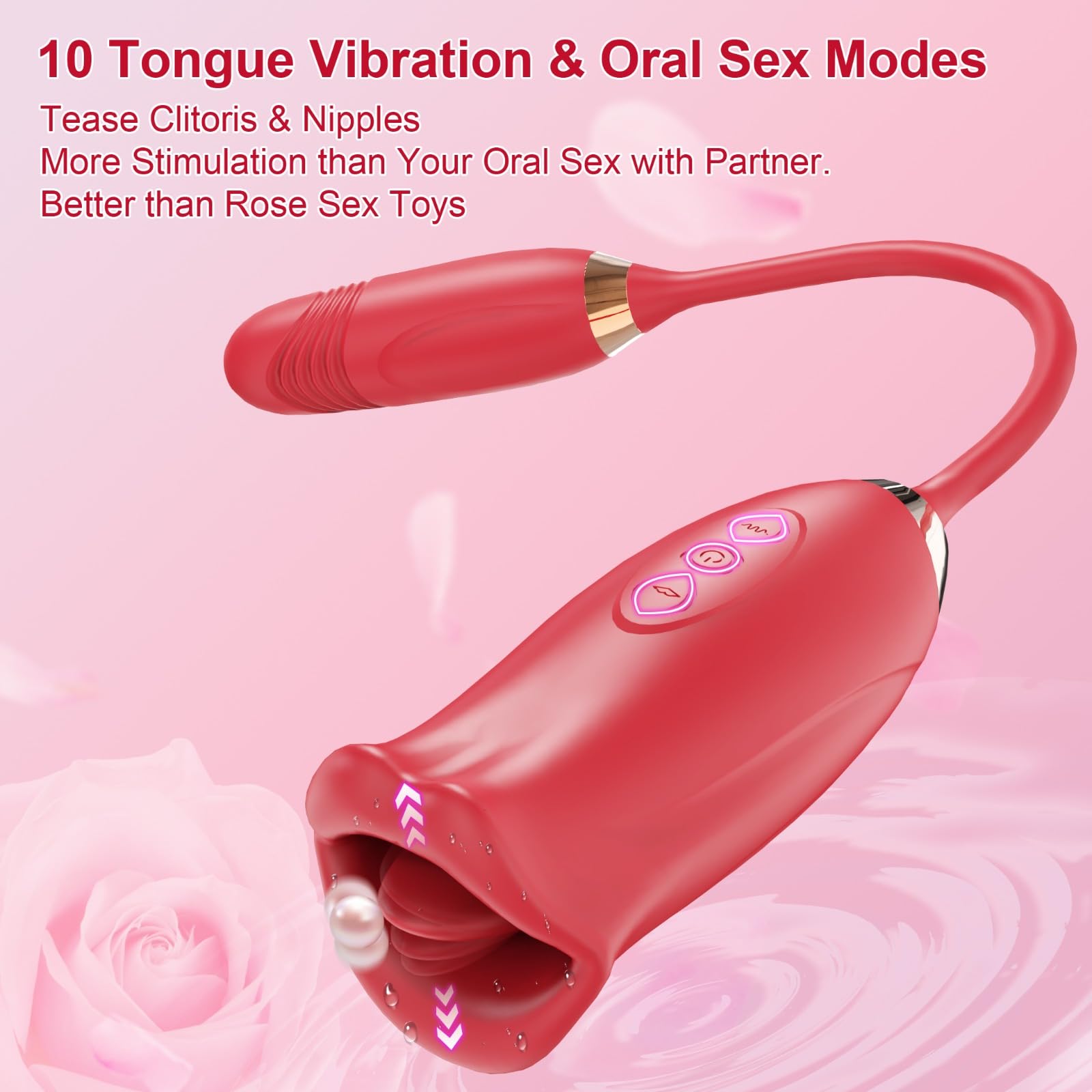 Best Women's Vibrator - Tongue Licking & Nipple Stimulator with Clitoral Vibrating Egg | Rechargeable G-Spot & Clit Massager for Couples Play & Solo Pleasure | Perfect for Bedroom Fun & Relaxation