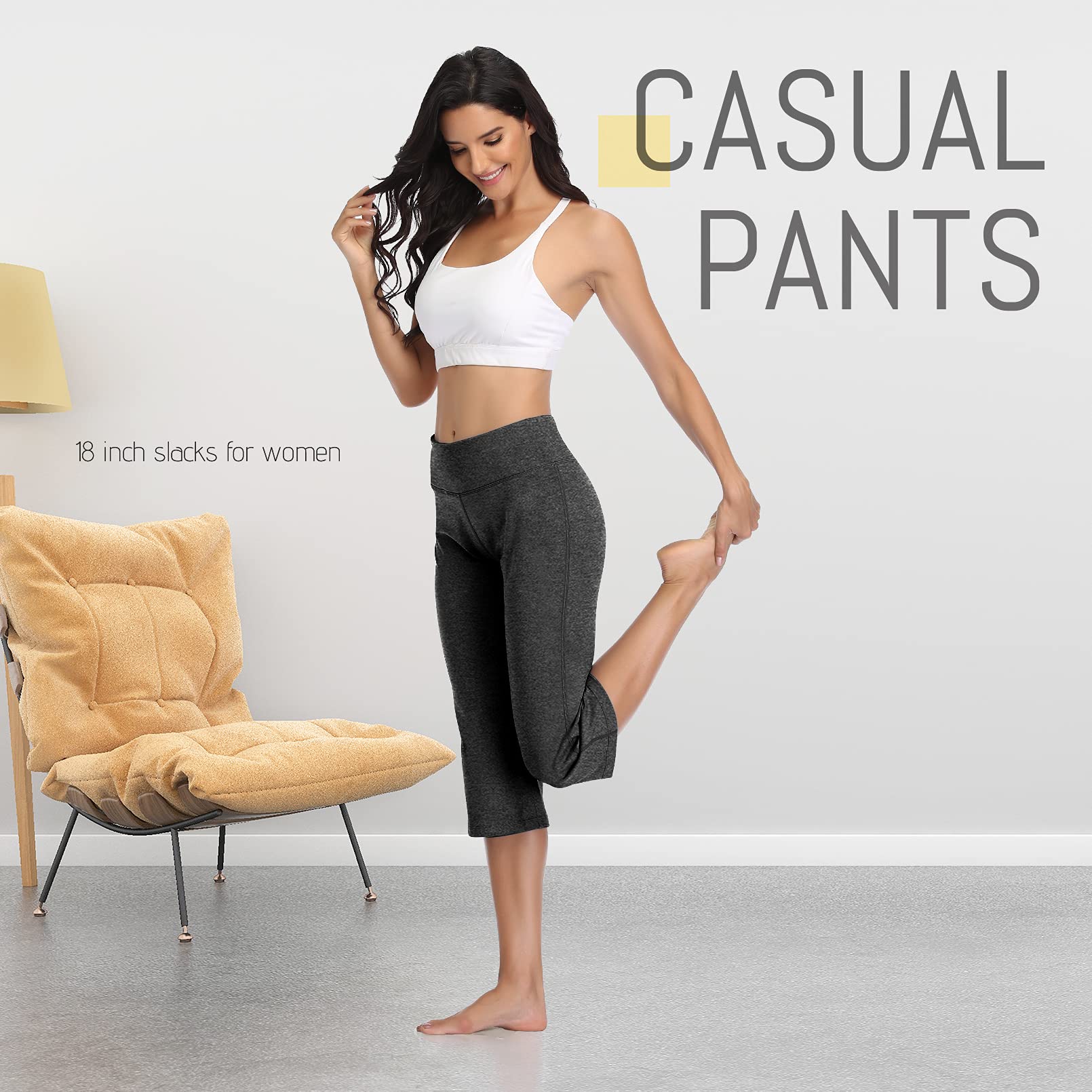 DAYOUNG Women's Bootcut Yoga Pants - High Waist Tummy Control Workout Leggings with 4-Way Stretch for Gym, Running & Everyday Wear