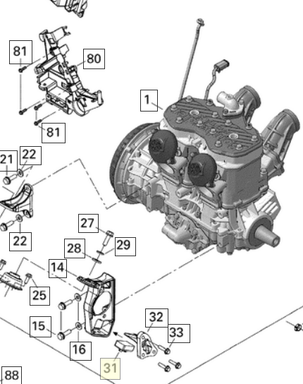 2008-2010 Ski Doo MXZ/Summit/Renegade Brake Stopper Part #512060179 - Snowmobile Brake System Replacement for Winter Riding & Trail Maintenance