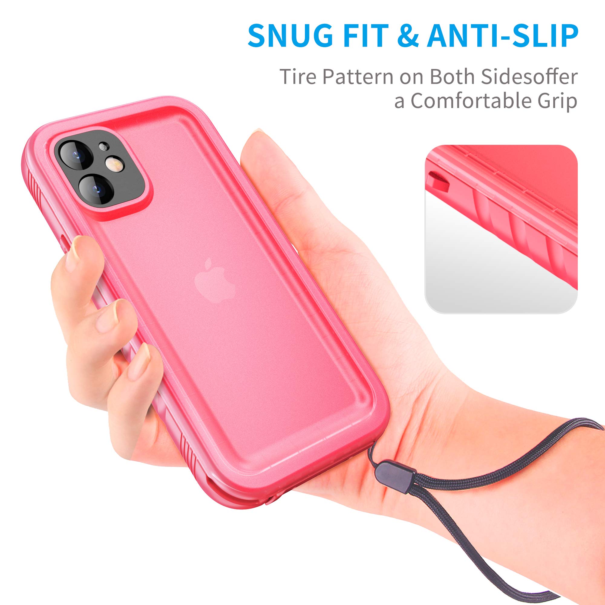 Waterproof Shockproof Rugged Case for iPhone 12 Mini 5.4 Inch - Full Body Protection with Built-in Screen Protector, Dustproof & Durable Cover (Pink) | Perfect for Outdoor Adventures, Travel & Daily Use