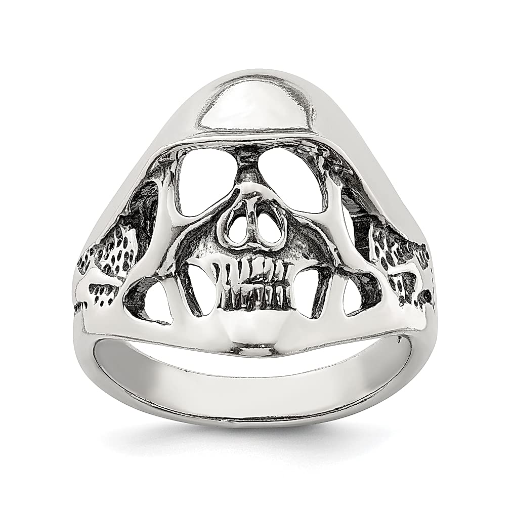 925 Sterling Silver Vintage Skull Ring for Men - Gothic Punk Jewelry Gift for Dad, Boyfriend, Husband - Perfect for Halloween, Rock Concerts & Biker Events