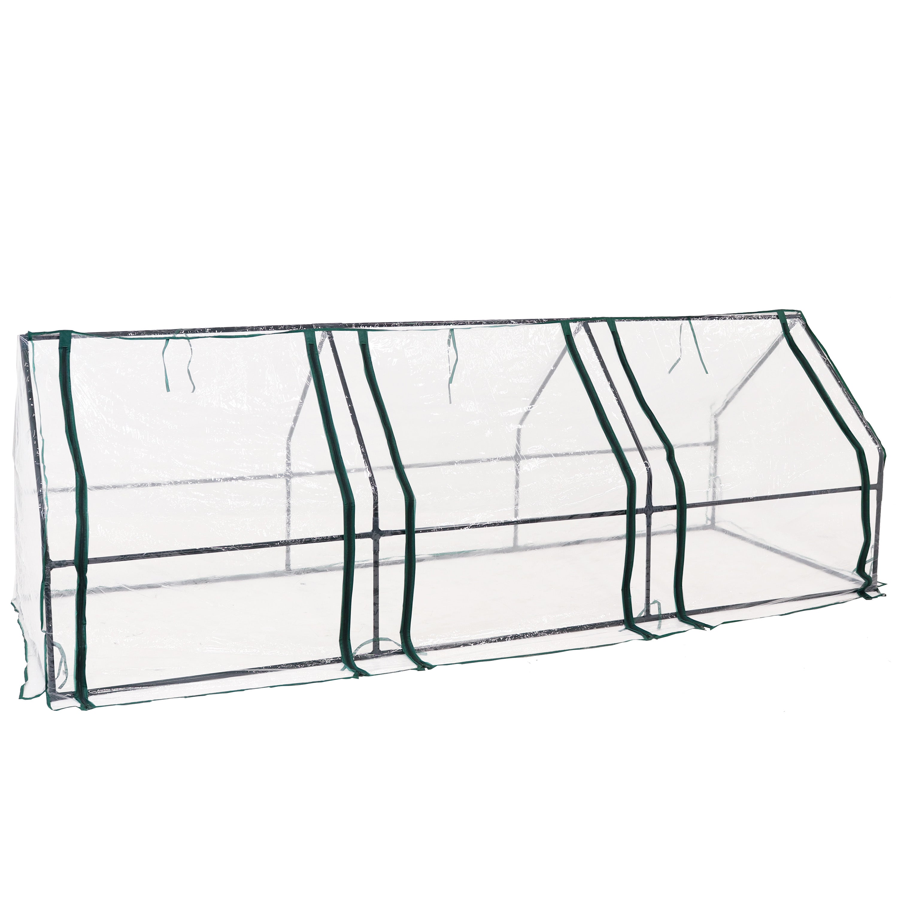Sunnydaze Mini Cloche Greenhouse with Zippered Doors - Clear Plastic Plant Protector for Seedlings & Small Plants | Indoor/Outdoor Gardening, Balcony & Patio Use