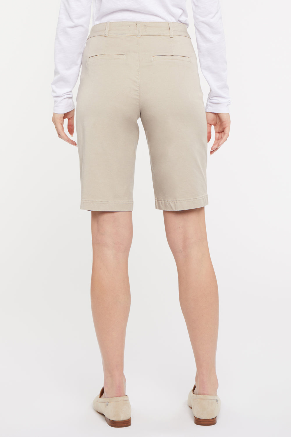Petite Bermuda Shorts with Feather Trim - Stylish & Comfortable Summer Shorts for Women | Perfect for Beach, Vacation & Casual Outings
