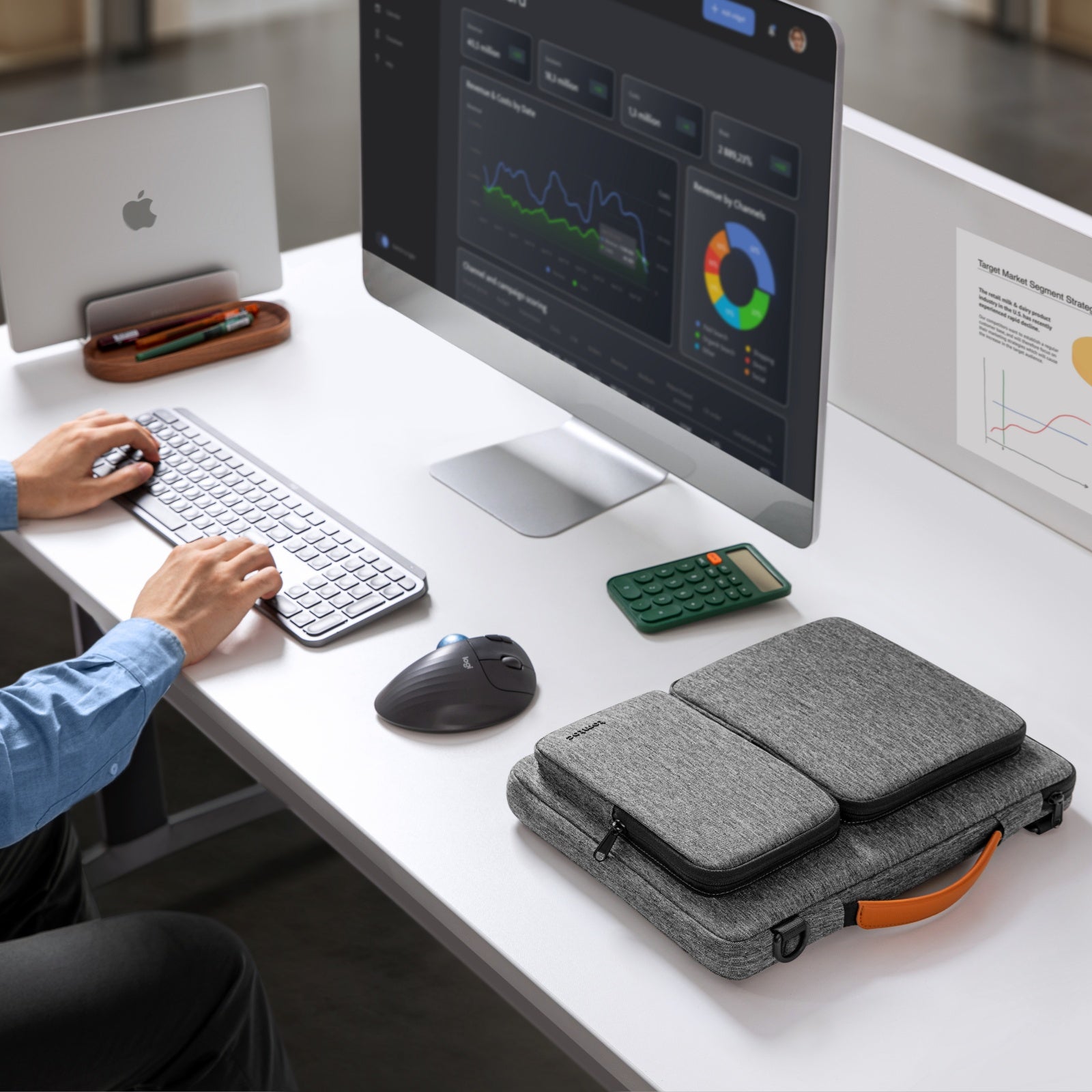 Defender A42 Laptop Shoulder Bag for 16 inch MacBook Pro - Waterproof & Shockproof Computer Case - Perfect for Business Travel, Commuting & College Students
