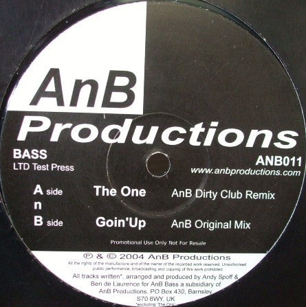 AnB – The One / Goin Up – ANB Productions ANB011 – Electronic Dance Music Vinyl Record for DJs & Music Collectors – Perfect for Nightclubs & Home Listening