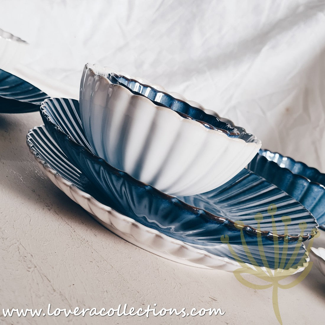 Rustic Seashell Dinnerware Set - Beach Themed Plates, Bowls & Serving Dishes for Coastal Dining & Entertaining - Perfect for Beach House, Summer Parties & Nautical Decor