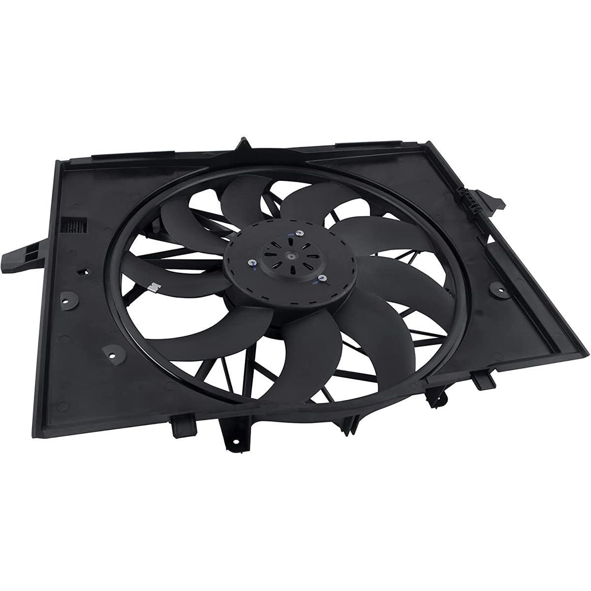 BMW Engine Radiator Cooling Fan 621-211 - Compatible with 525i 525xi 530i 530xi (2006-2007), 528i 528xi (2008-2010), 545i 645Ci (2004-2005), 750i 750Li (2006-2008) - OEM 17427543282 17427514181 - Perfect for Engine Overheating Prevention & Cooling System Repair
