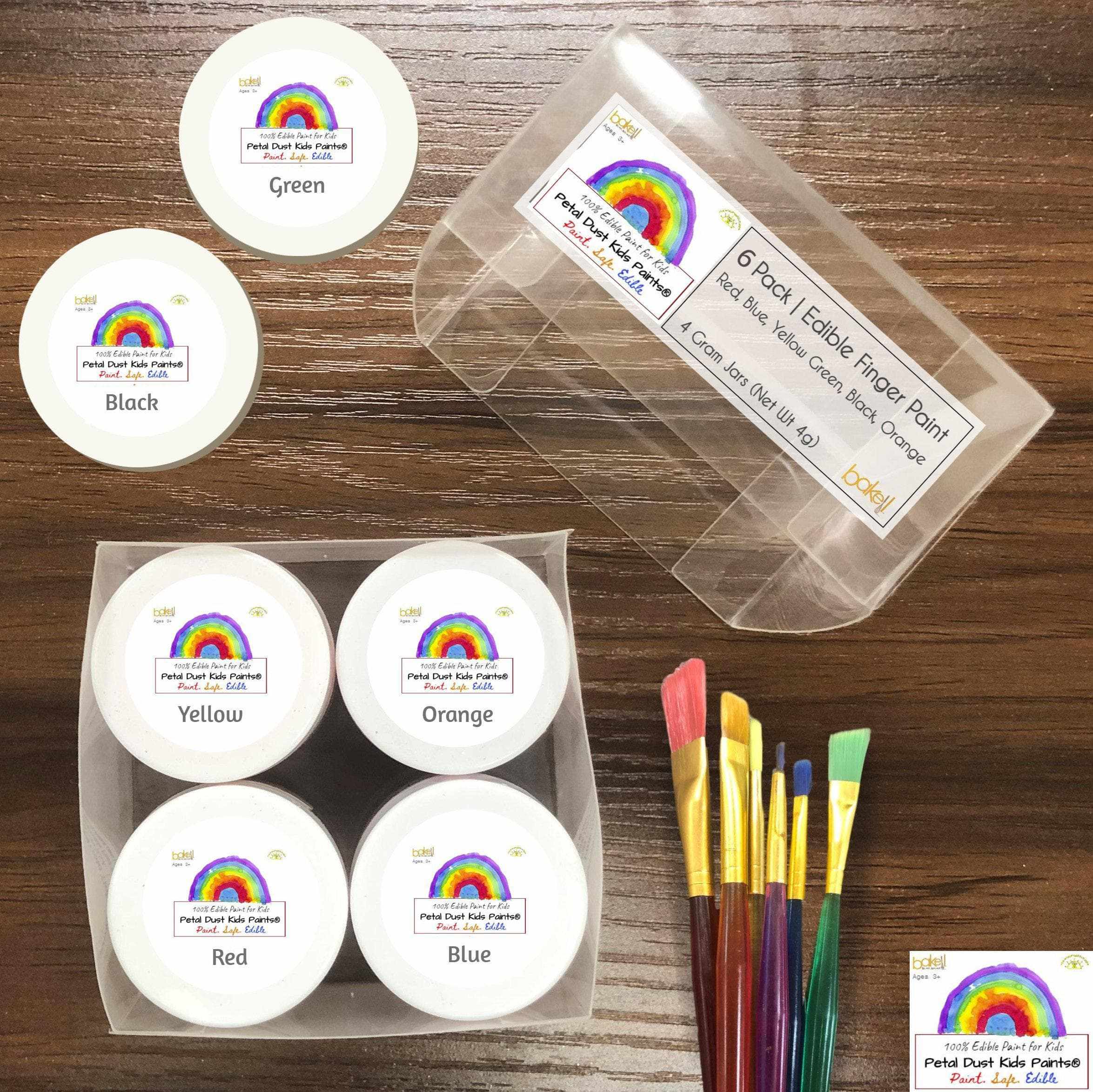 Non-Toxic Edible Kids Paint for Toddlers & Kids - 12 Color Safe Finger Paint Set for Arts & Crafts, Birthday Parties & Sensory Play