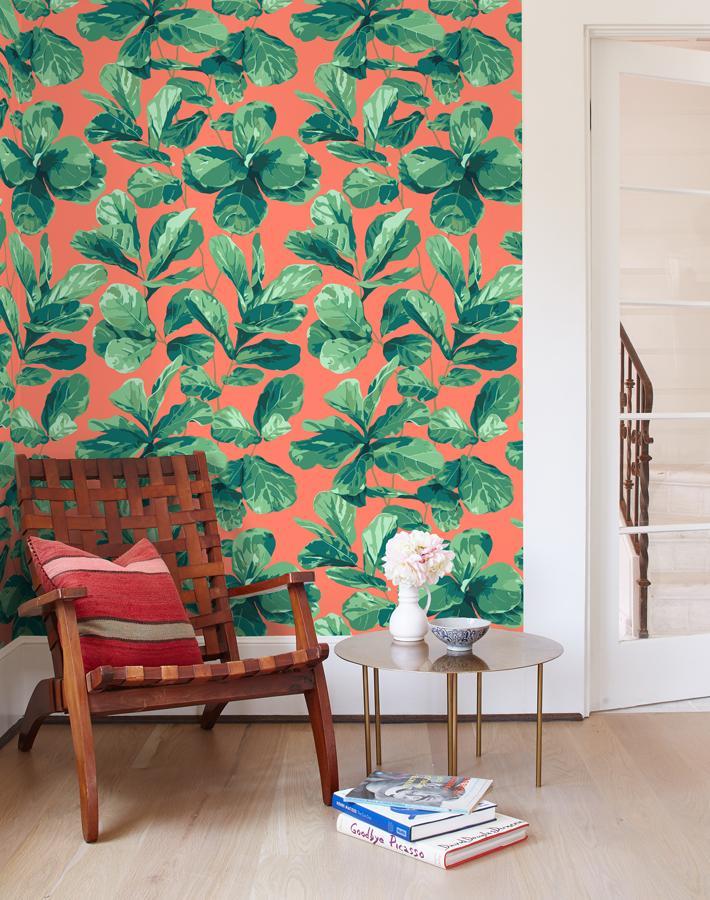Nathan Turner Fiddle Fig Wallpaper - Watermelon Pattern, Peel & Stick Removable Wallpaper for Bedroom, Living Room, and Nursery Decor