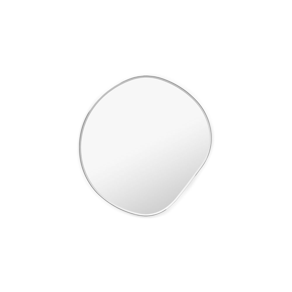FERM LIVING Pond Mirror Small - Dark Chrome - Modern Round Wall Mirror for Bathroom, Bedroom & Living Room Decor