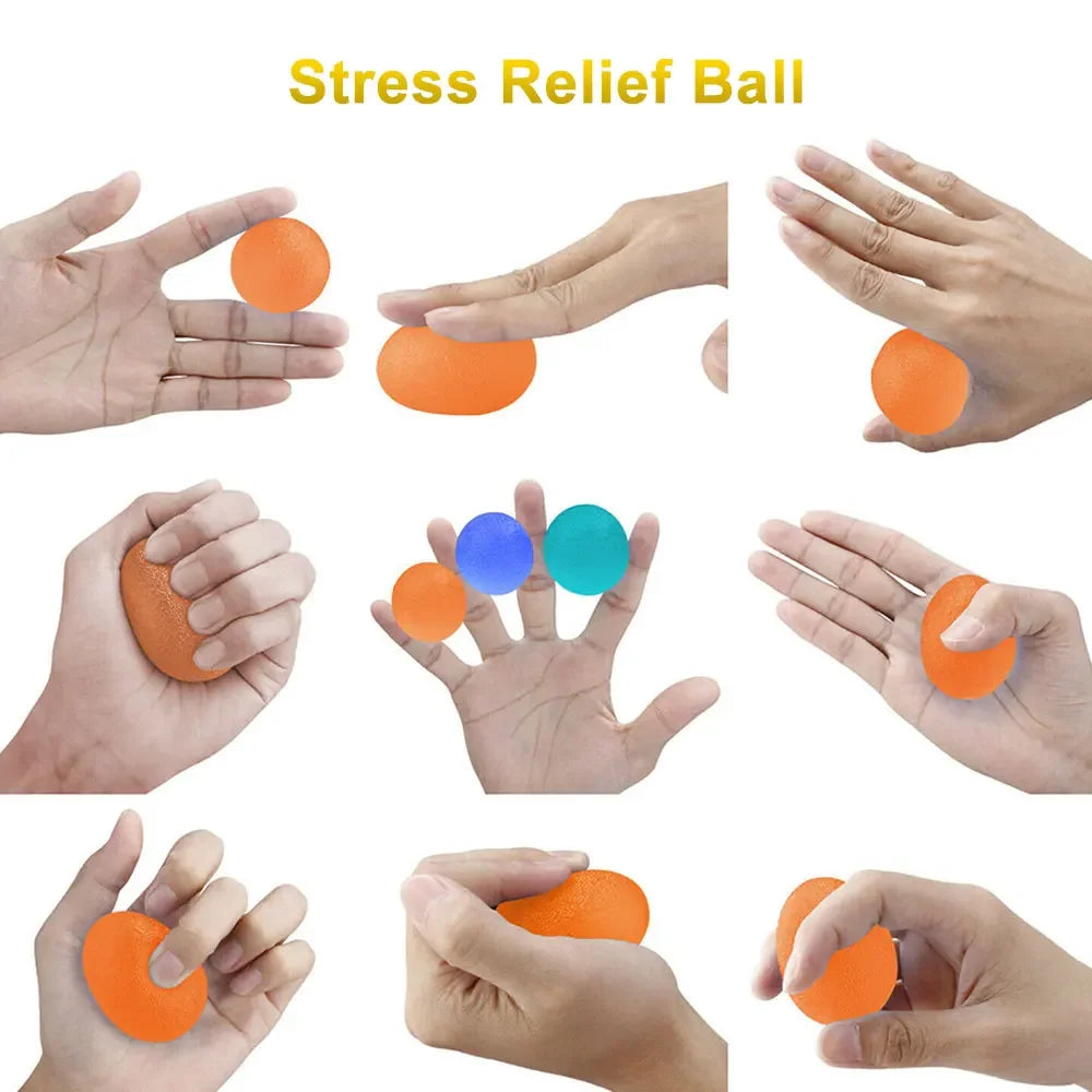 Silicone Hand Grip Strengthener Ball - Egg Shape Stress Relief & Finger Exercise Tool for Men & Women - Gym, Fitness, Office & Home Workout Accessory