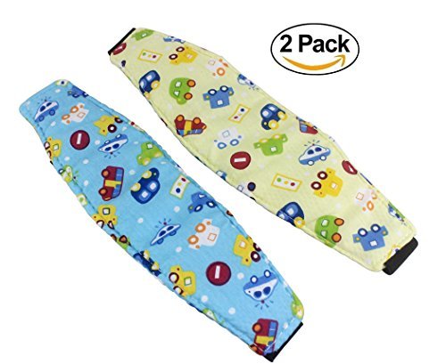 Adjustable Baby Car Seat Neck Support Headrest with Safety Belt - Comfort & Protection for Kids (Blue & Yellow) - Perfect for Travel, Road Trips & Long Drives