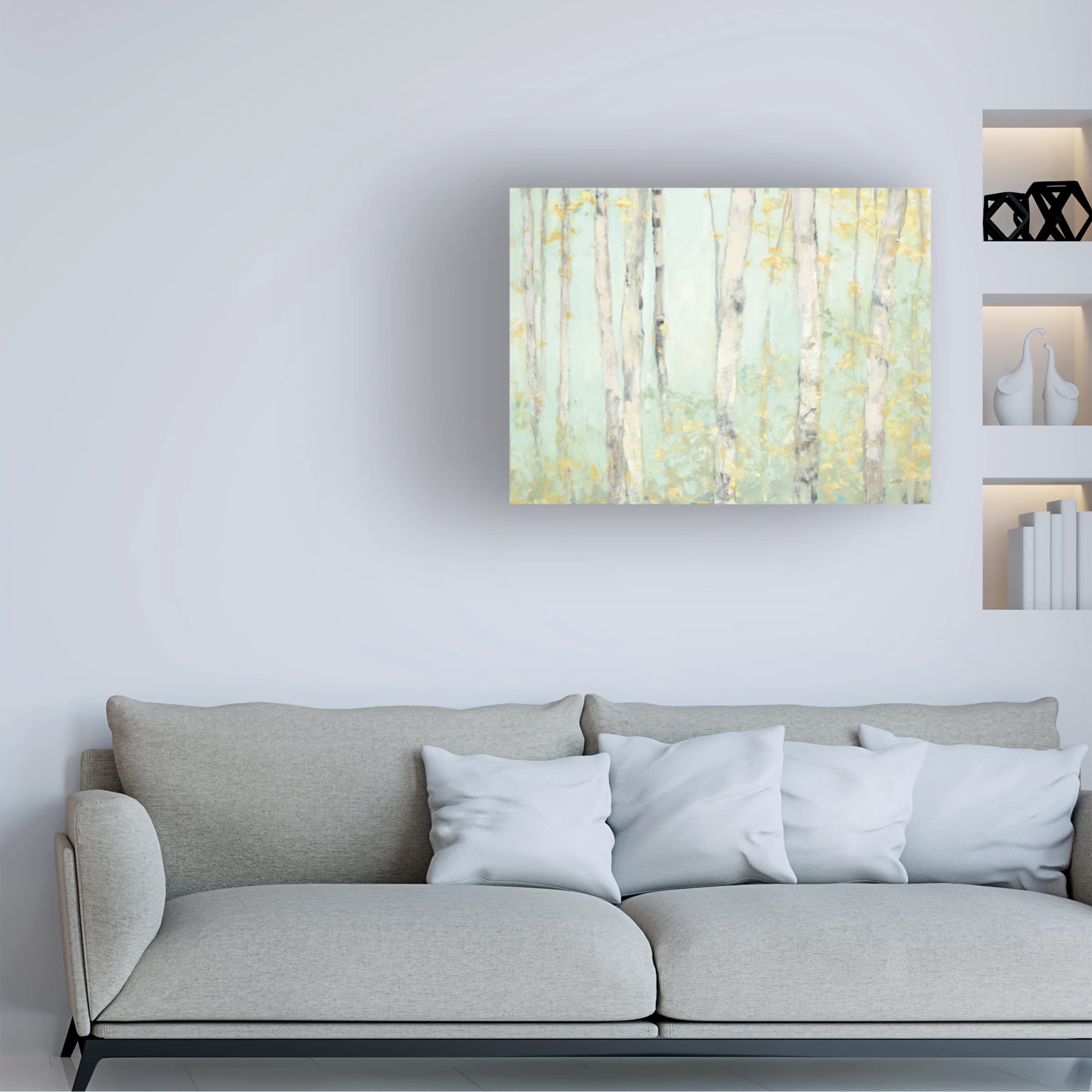 Julia Purinton 'Spring Birches' Canvas Wall Art Print - Handmade Landscape Painting for Living Room, Bedroom & Office Decor