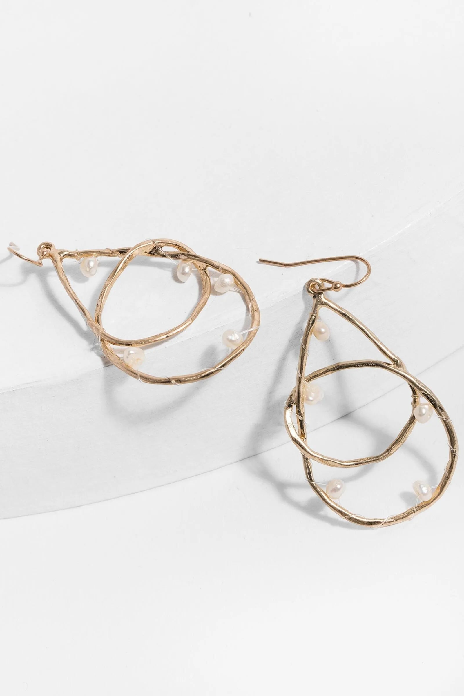 Elegant Pearl Teardrop Embellished Earrings for Women - Dangle Drop Earrings with Crystal Accents - Perfect for Weddings, Parties & Special Occasions