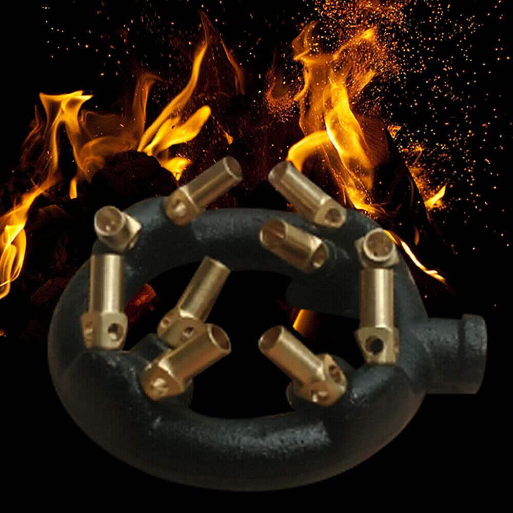 LOYALHEARTDY High-Power Natural Gas Jet Burner - Cast Iron Body with 10/20/23/32 Multi-Nozzle Tips - Perfect for Chinese Wok Cooking, Outdoor Grilling & Stir Frying - Ideal for Restaurants, Catering & Backyard BBQs