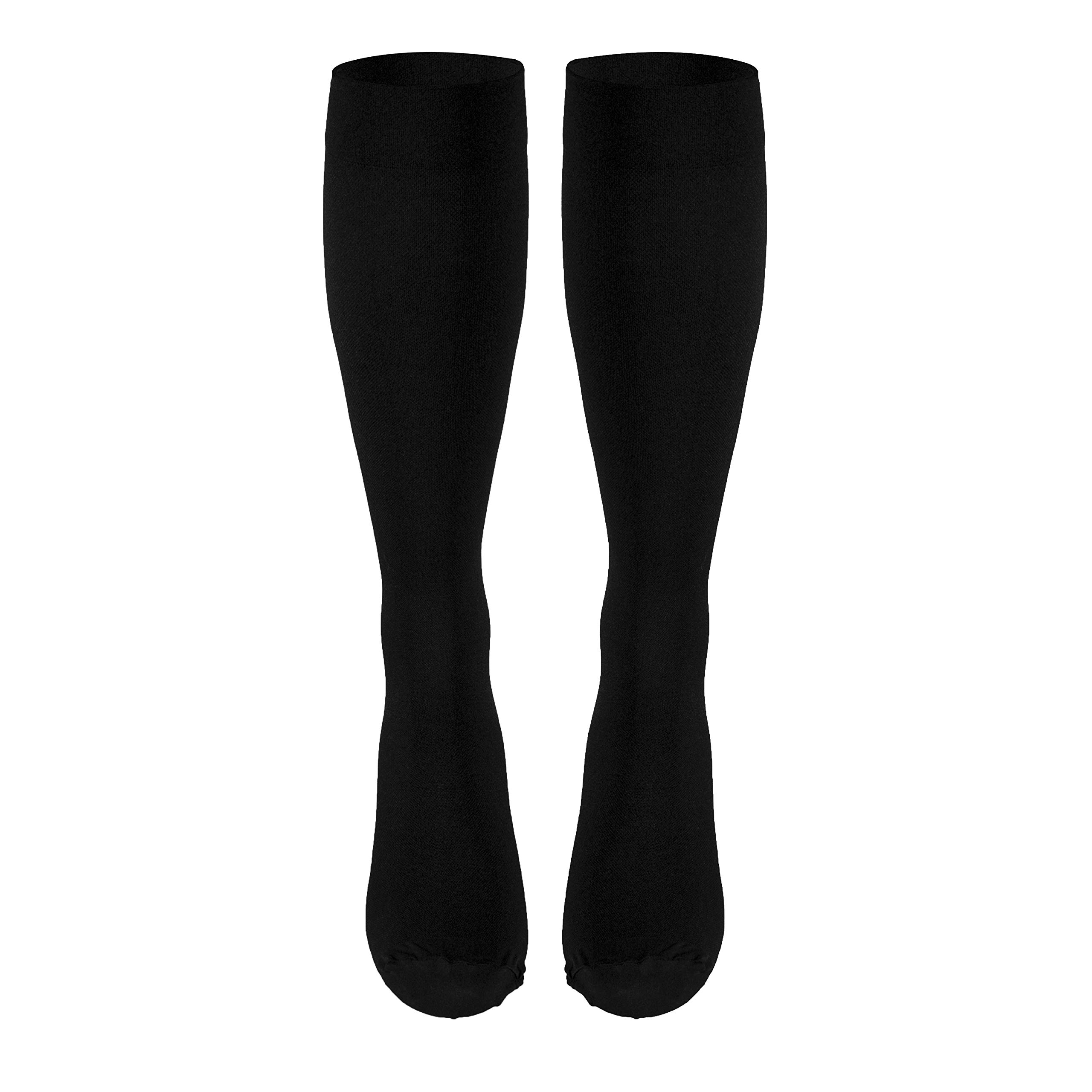Truform 18 mmHg Compression Stockings for Men & Women - Knee High, Closed Toe, Black, X-Large - Ideal for Post-Surgery Recovery, Varicose Veins & Travel Comfort