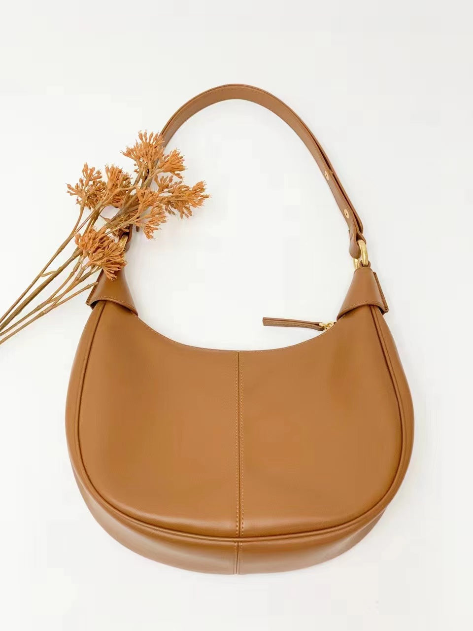 Stylish Semi-Circle Soft Leather Tote Bag for Women - Lightweight & Durable Handbag for Work, Travel & Everyday Use
