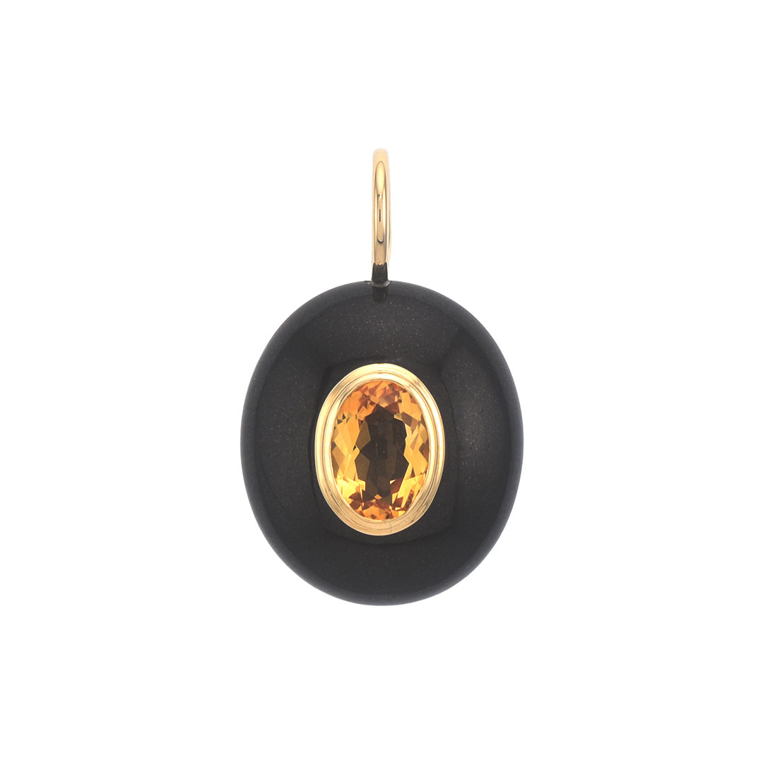Black Jade & Citrine Pendant Necklace - Natural Gemstone Jewelry for Women - Elegant Spiritual Healing Gift for Meditation, Yoga & Energy Balance