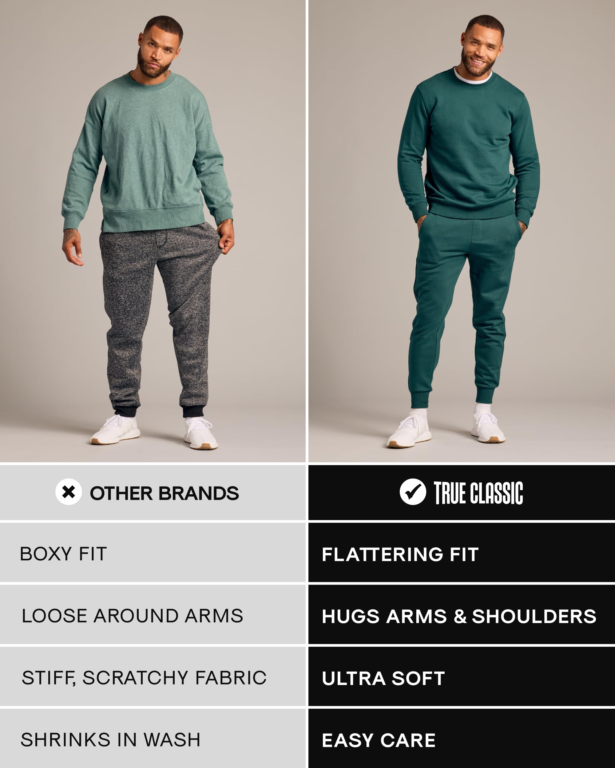 True Classic Men's Long Sleeve T-Shirts - Soft Cotton Henley & Crew Neck Thermal Shirts for Men - Regular & Tall Sizes | Casual Wear, Layering, Winter Comfort