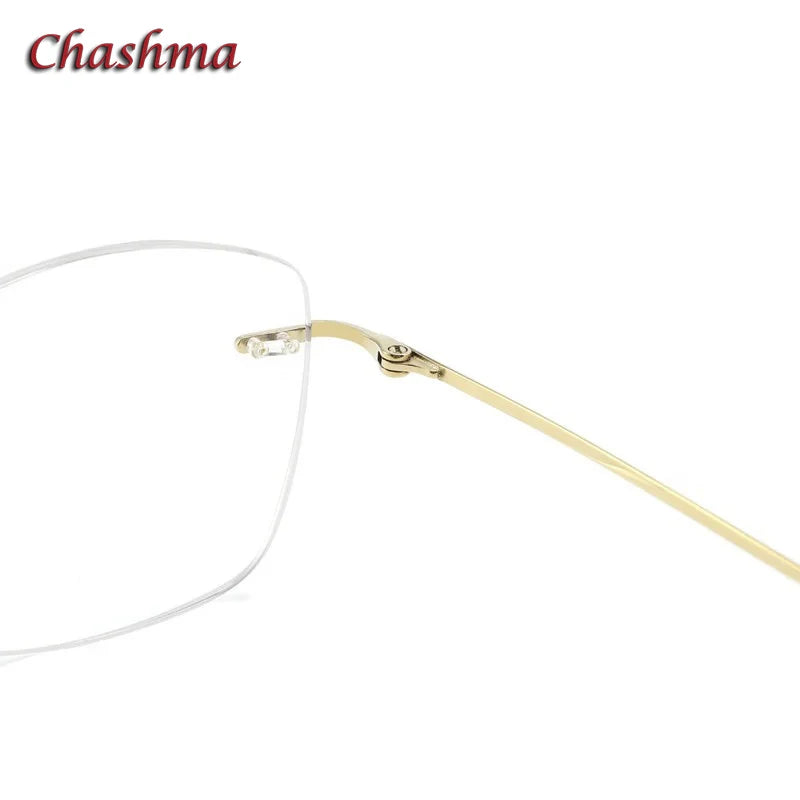 Unisex Rimless Polygon Square Titanium Eyeglasses 9017 - Lightweight & Durable Titanium Frame for Men & Women - Perfect for Reading, Work & Fashion Accessories