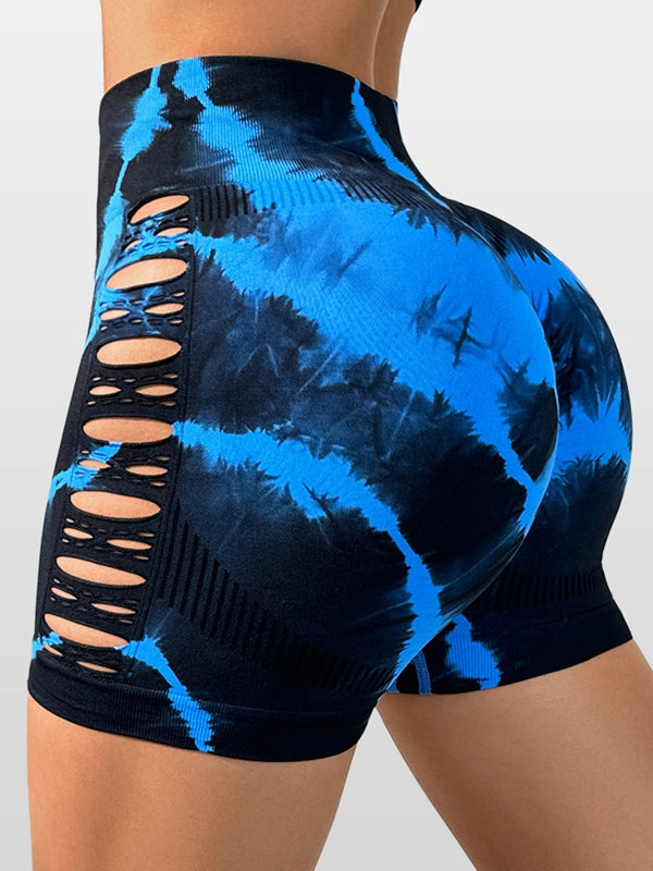 ZASUWA Women's Sexy Tie-Dye Hollow-Out Shorts - Trendy Summer Fashion for Beach, Party & Casual Wear