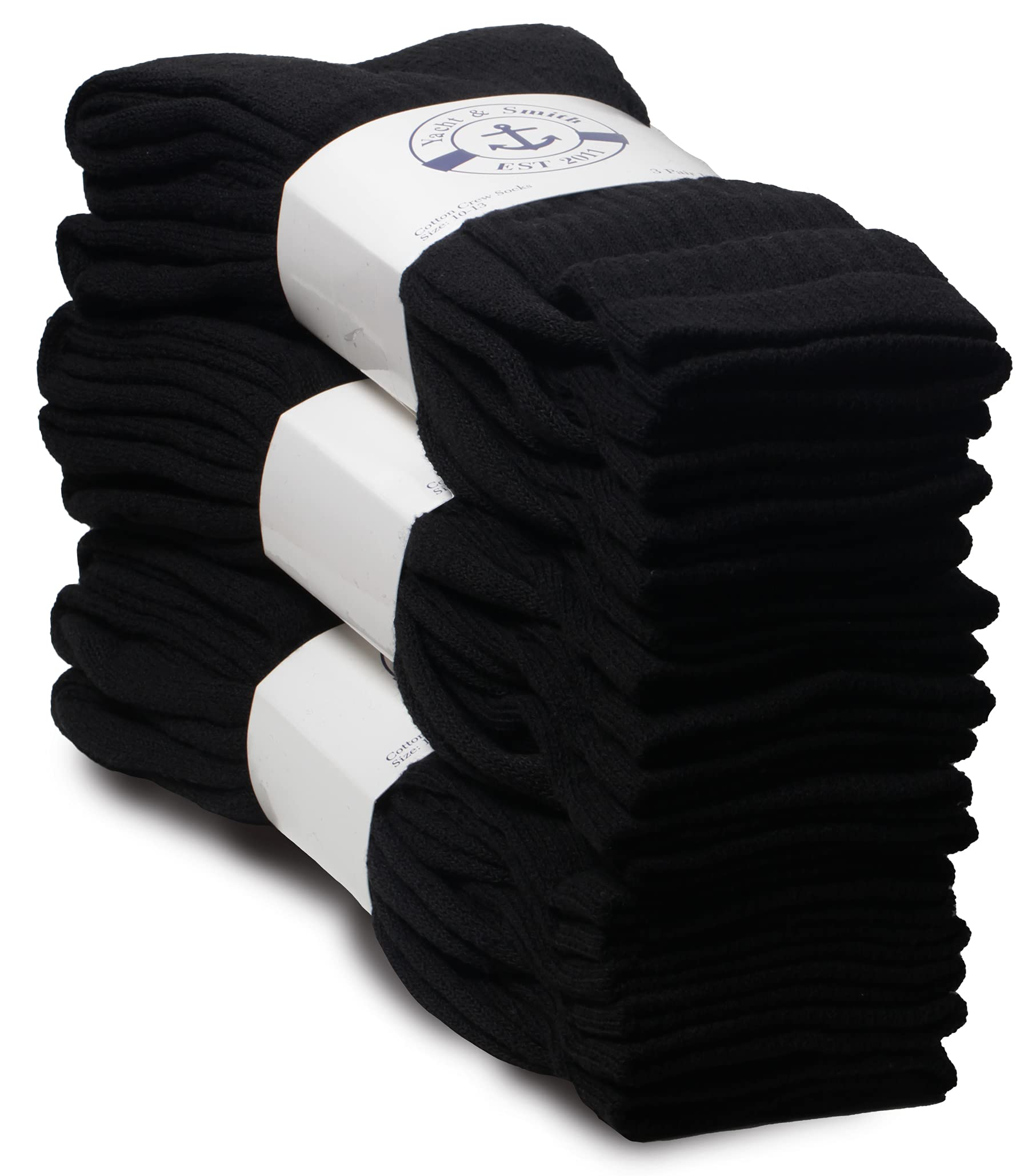240 Pairs Men's Cotton Crew Socks Bulk Wholesale - Soft Breathable Comfortable Socks for Everyday Wear, Work, Gym & Sports