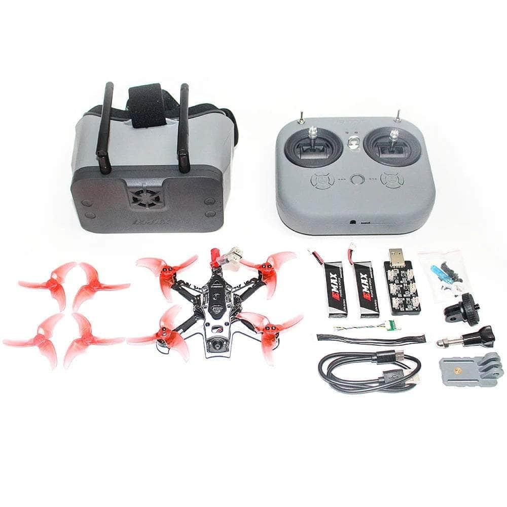 EMAX Tinyhawk III Plus RTF FPV Drone Kit with ELRS 2.4GHz Analog System - Includes Goggles, Radio Transmitter, Batteries & Charger - Perfect for Freestyle Flying, Drone Racing and Outdoor Aerial Photography