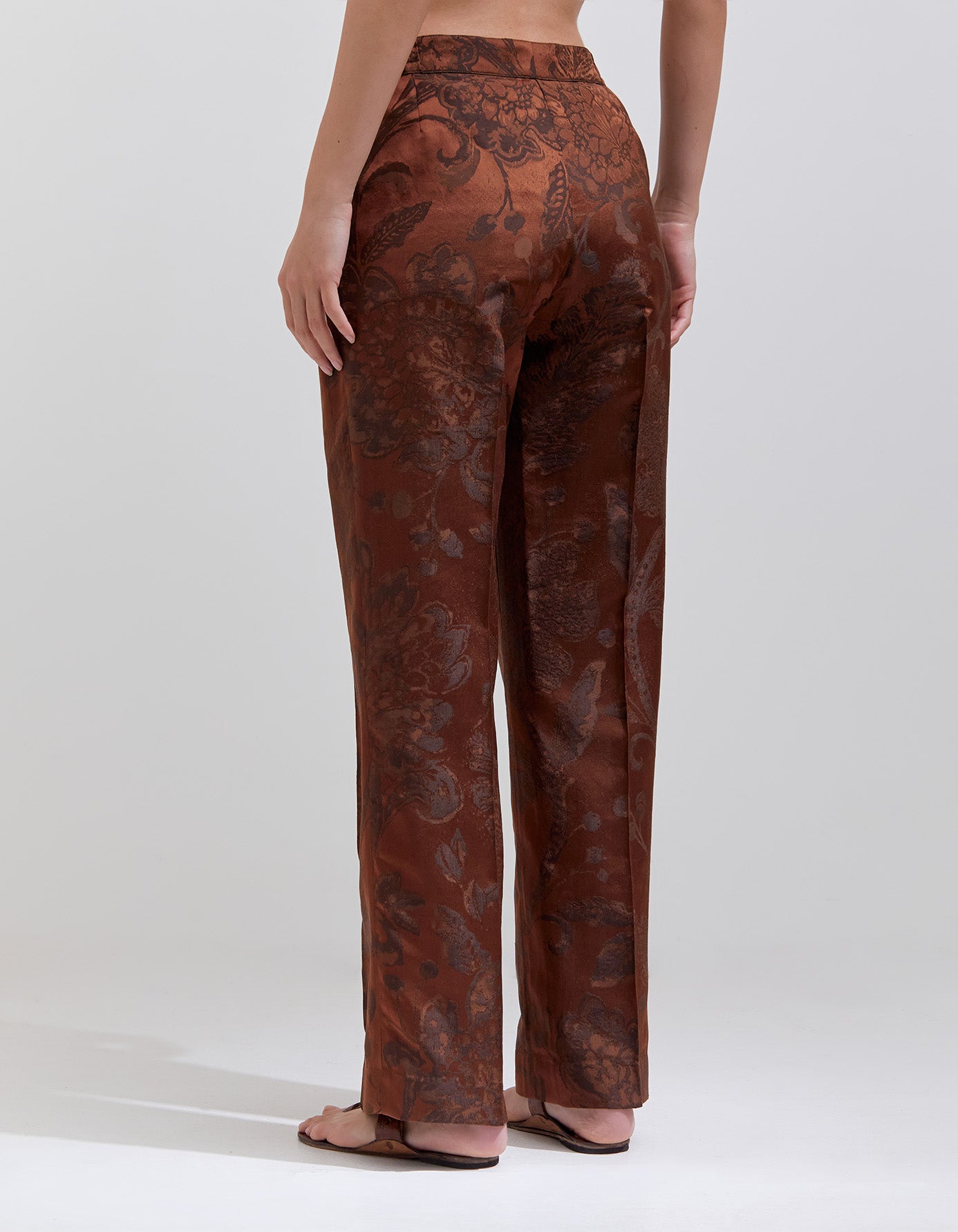 Premium Azaad Silk Damash Trousers in Caramel - Elegant Comfort for Special Occasions & Evening Events
