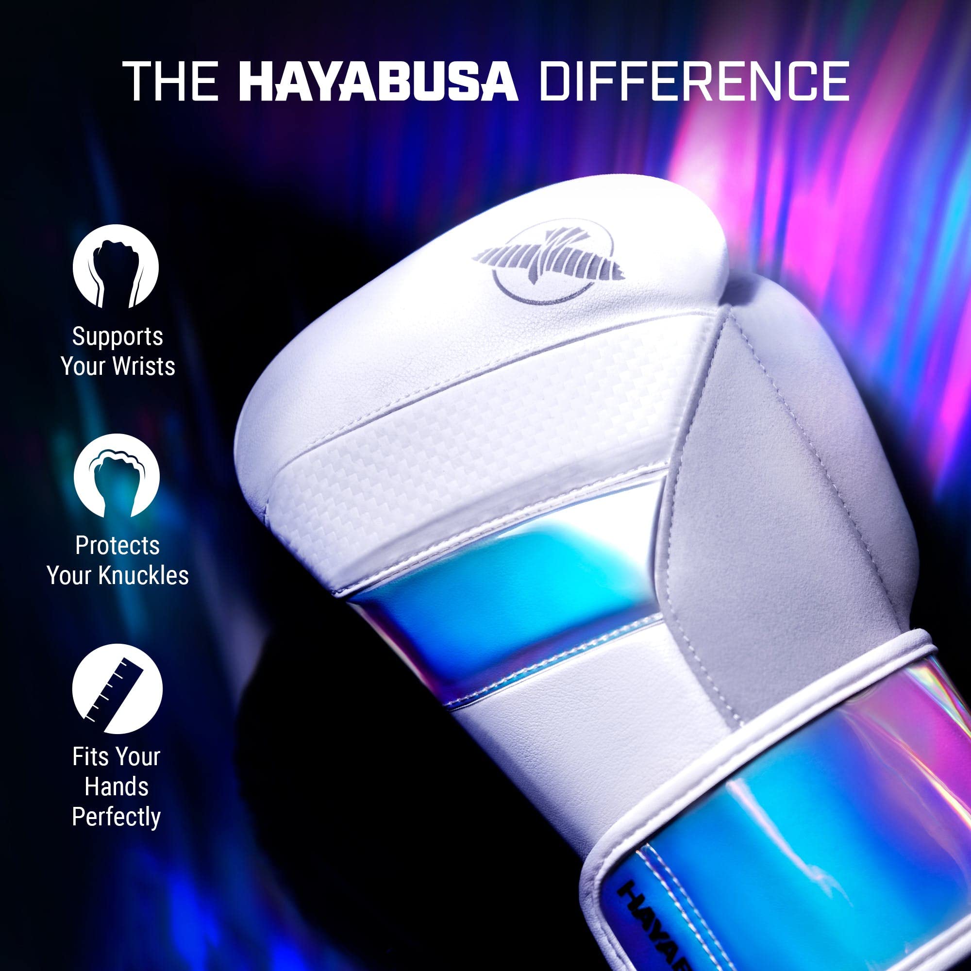 Hayabusa T3 Boxing Gloves for Men & Women - Premium Wrist Support & Knuckle Protection with Dual-X Hook & Loop Closure, 5-Layer Foam Padding - Ideal for Training, Sparring & MMA Workouts