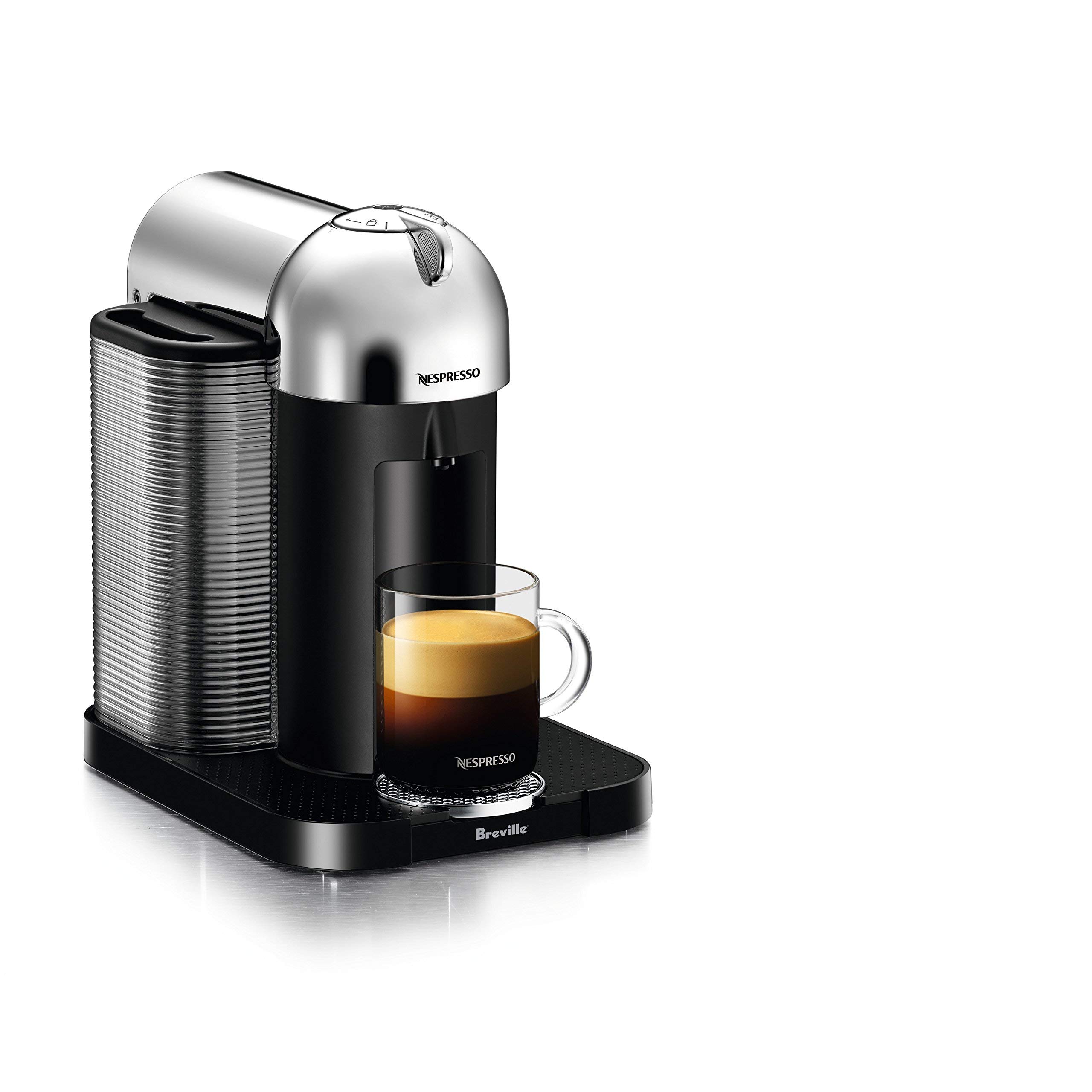 Breville Nespresso Vertuo Coffee & Espresso Machine - Chrome (Renewed) | Single-Serve Pod Brewer for Home & Office | Perfect for Espresso, Coffee & Latte Lovers