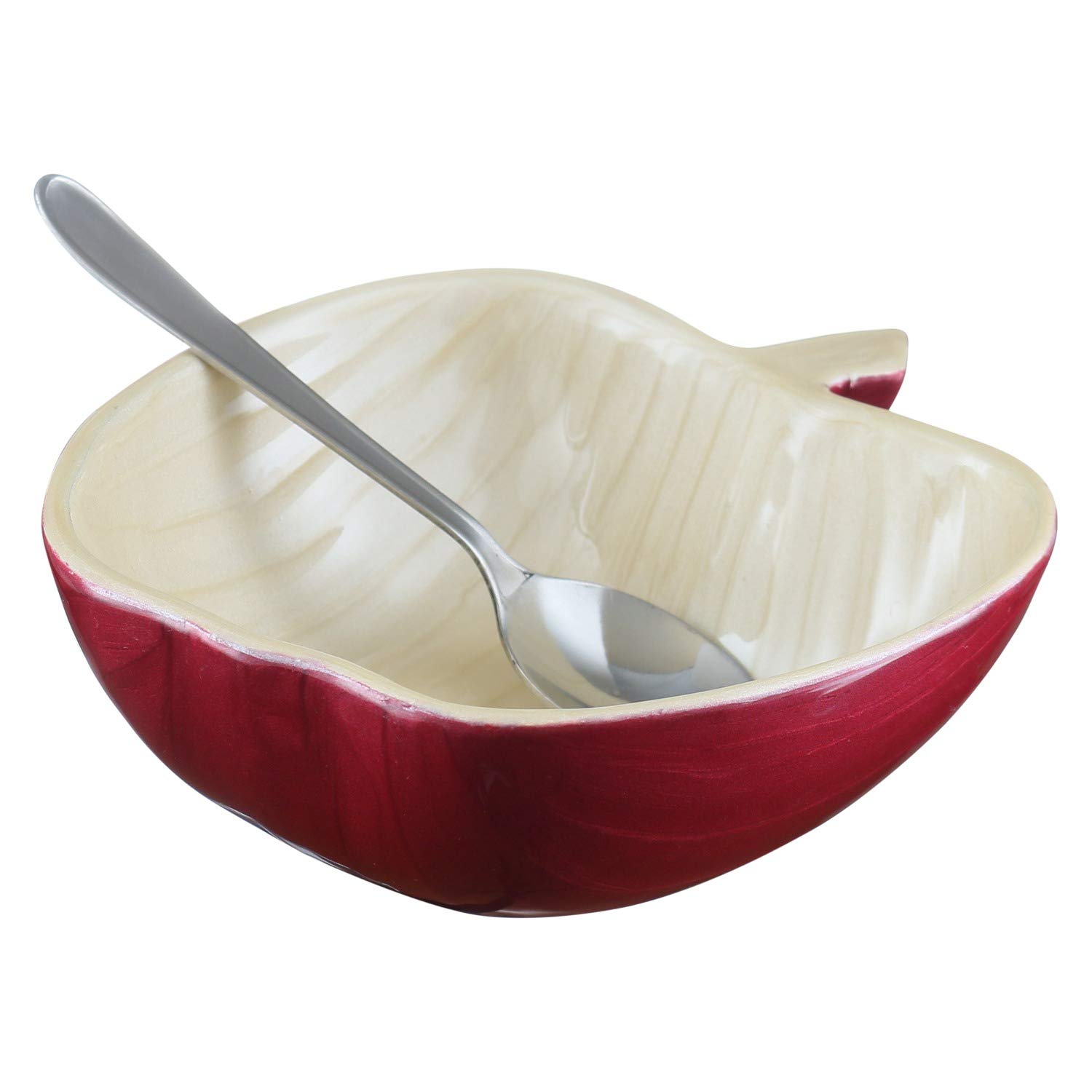 Premium Aluminum Apple-Shaped Honey Dish with Spoon - Elegant Serving Bowl for Tea, Desserts, and Breakfast - Perfect for Home, Kitchen, and Gift Giving
