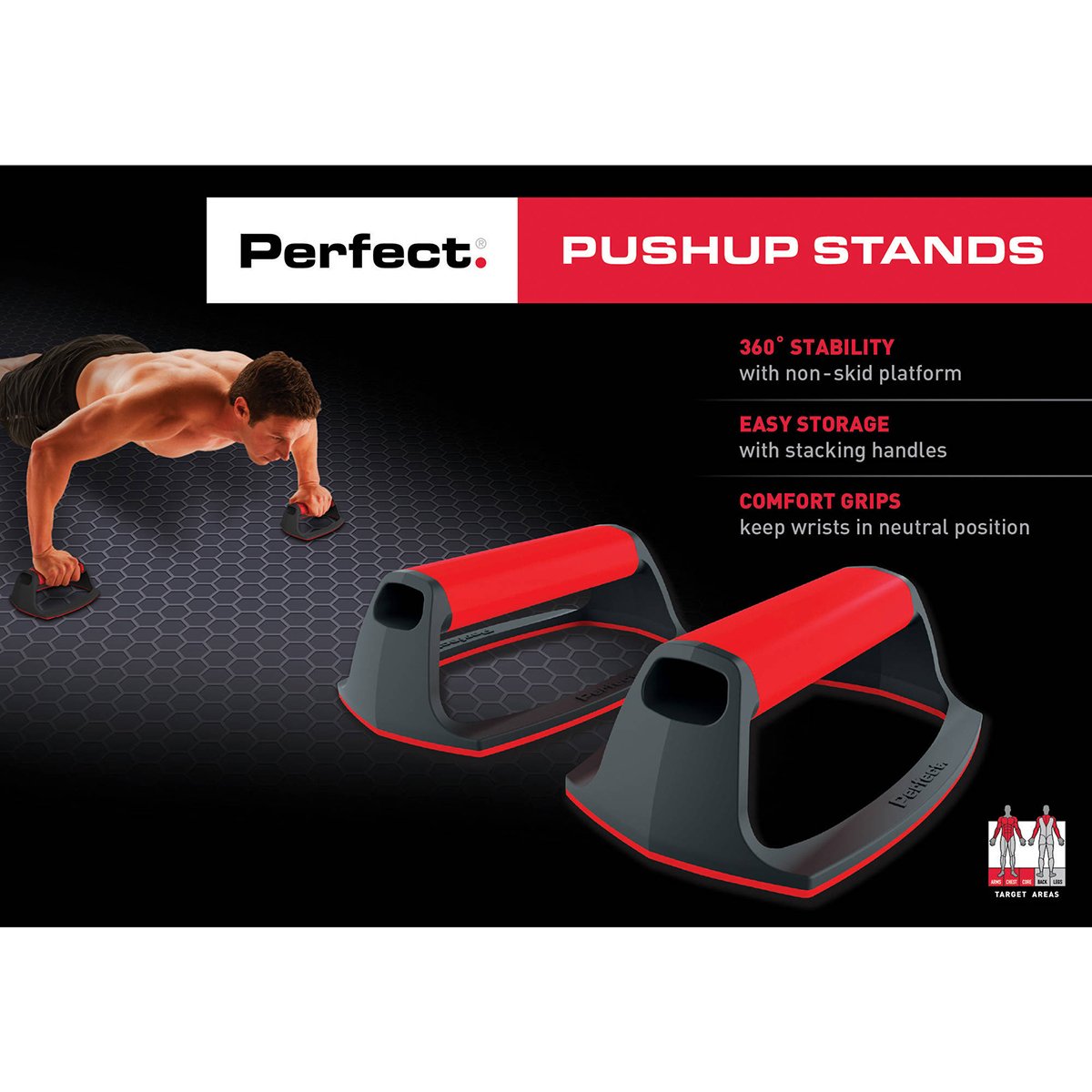 Perfect Fitness Pushup Stands - Heavy Duty Workout Equipment for Home Gym, Strength Training & Muscle Building | Ideal for Push-Ups, Dips & Calisthenics Exercises