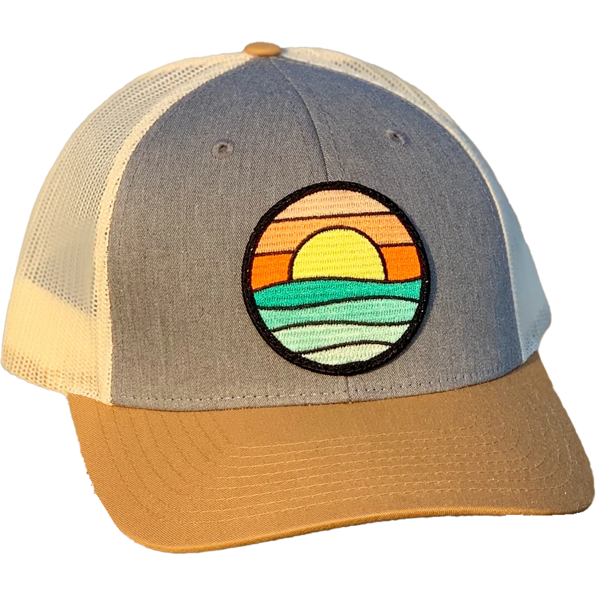 Stylish Curved Brim Trucker Hat with Serenity Patch - Perfect for Outdoor Adventures, Music Festivals & Casual Streetwear