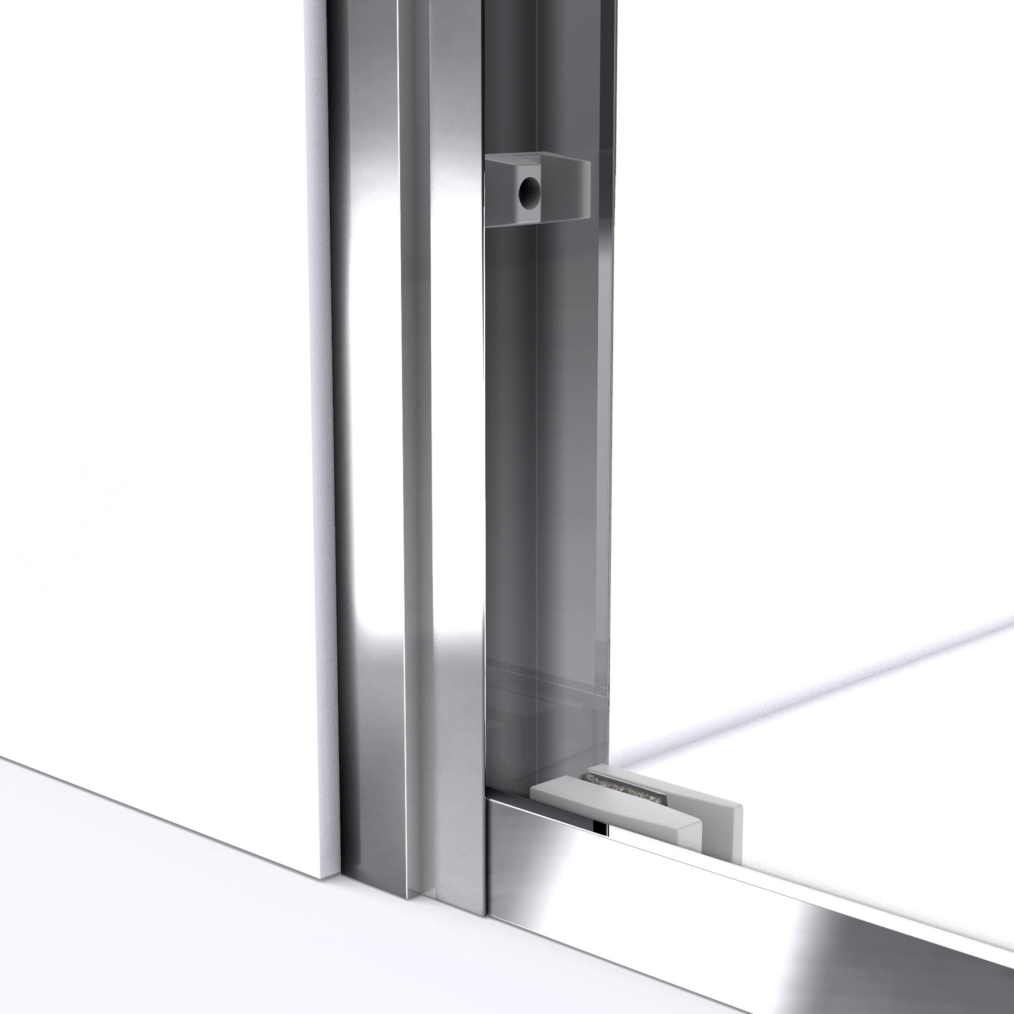 DreamLine Duet 32x60x74.75 Inch Semi-Frameless Bypass Shower Door - Brushed Nickel & White Base with Center Drain | Perfect for Modern Bathroom Renovations & Space-Saving Designs